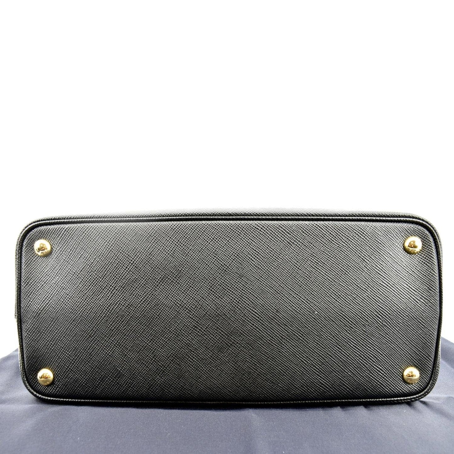 PRADA Double-Zip Saffiano Leather Shoulder Tote Bag Black