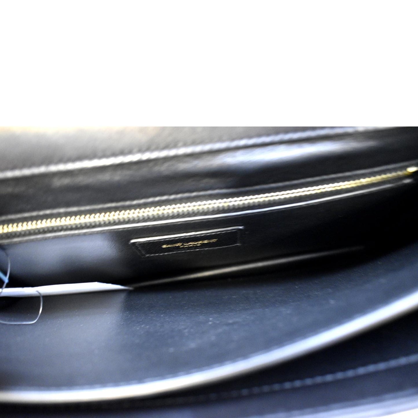 YVES SAINT LAURENT Gaby Small Envelope Quilted Leather Wallet Black