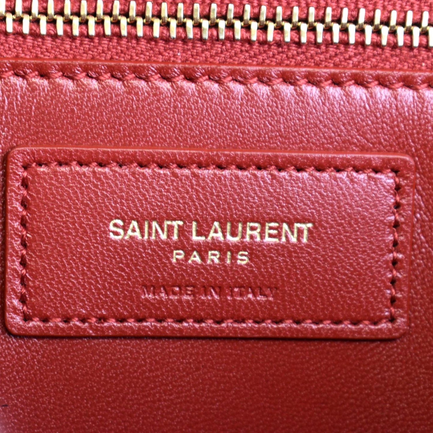 YVES SAINT LAURENT Le Maillon Smooth Leather Shoulder Bag Red