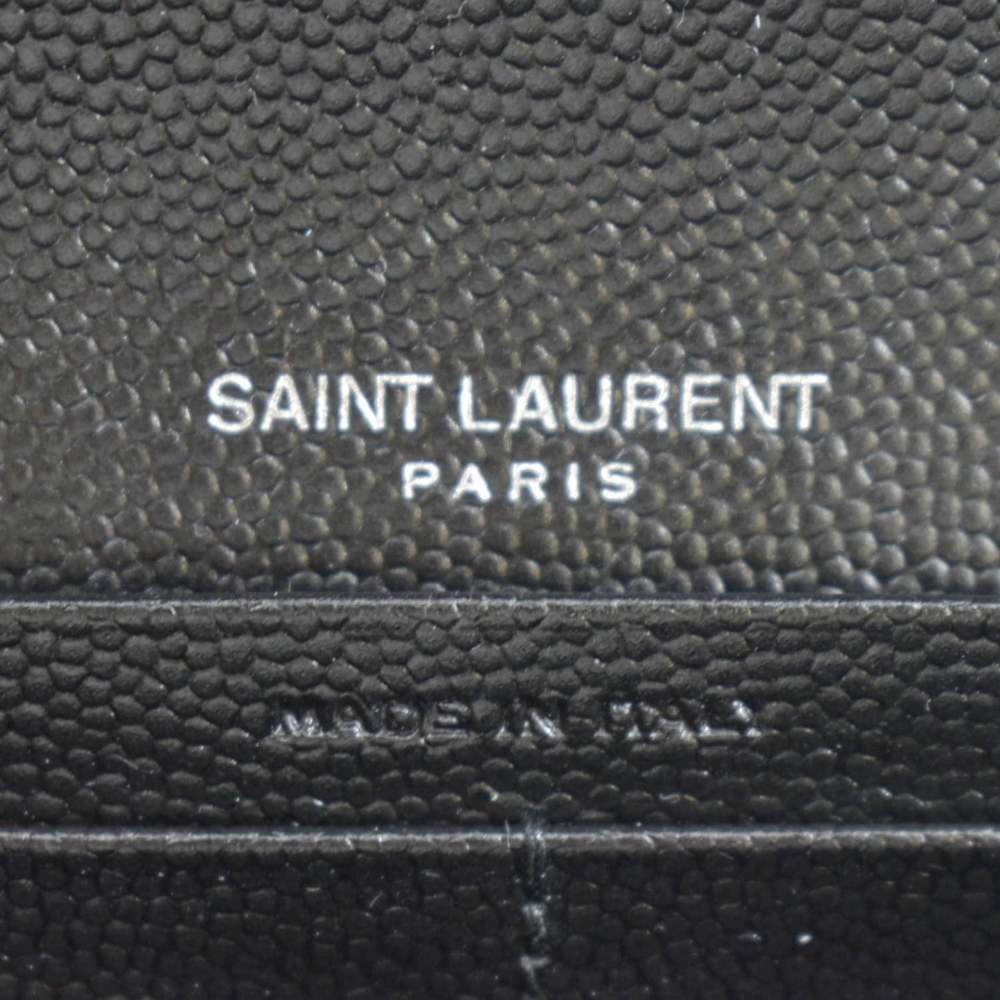 YVES SAINT LAURENT Monogram Grain De Poudre Leather Wallet Black