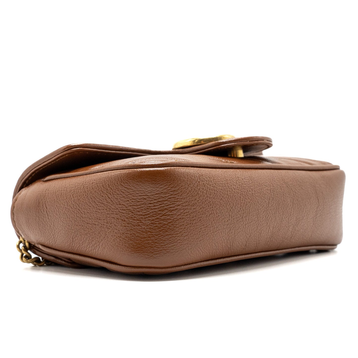 Gucci super mini GG marmont calfskin caramel
