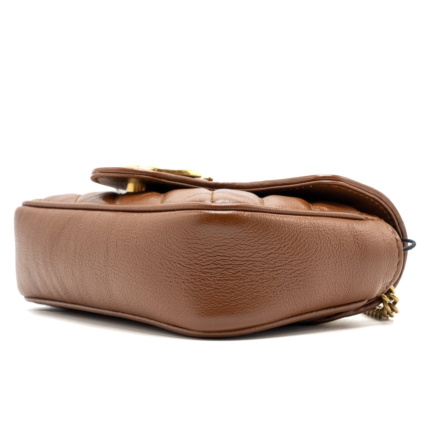Gucci super mini GG marmont calfskin caramel