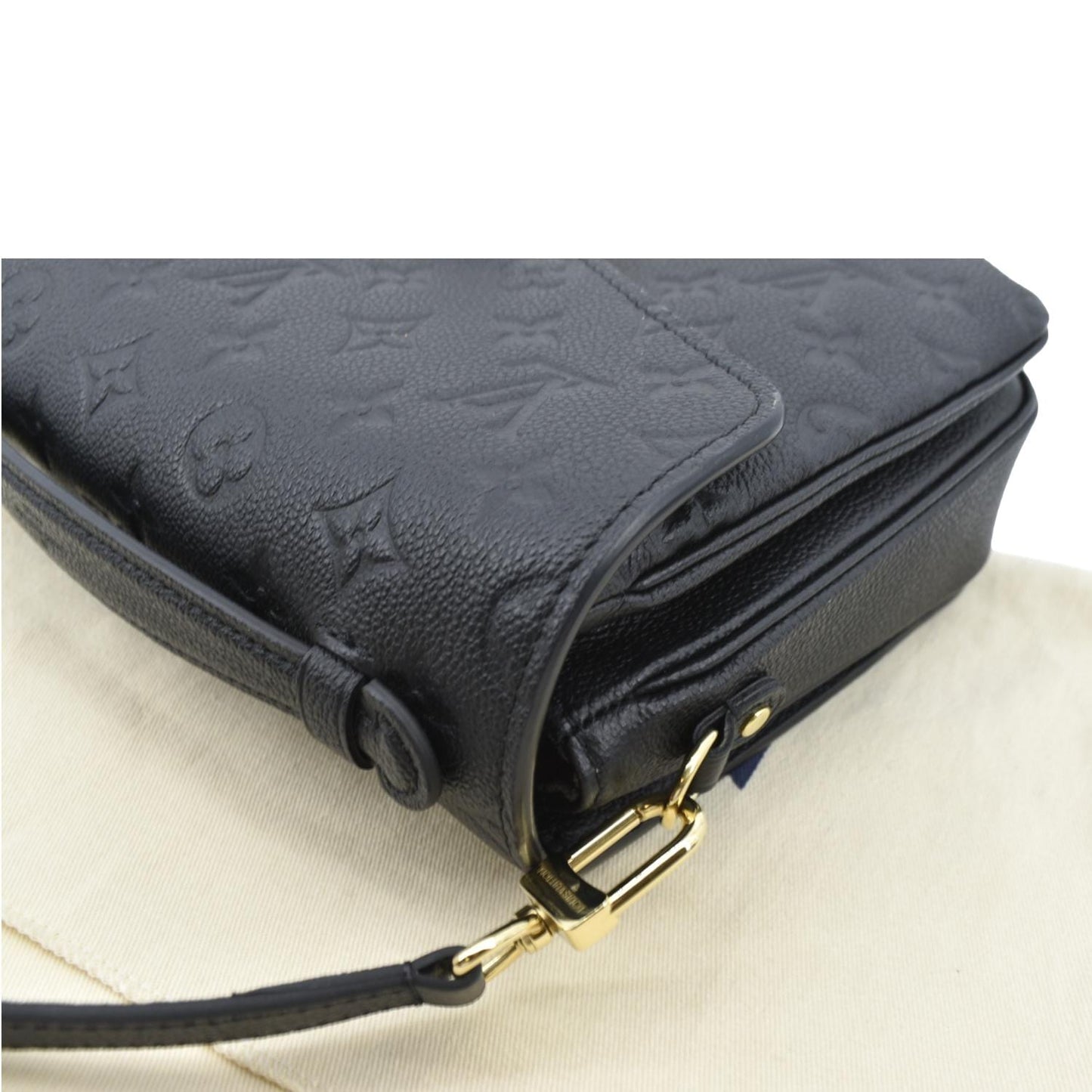 LOUIS VUITTON Metis Pochette Empreinte Leather Crossbody Bag Black