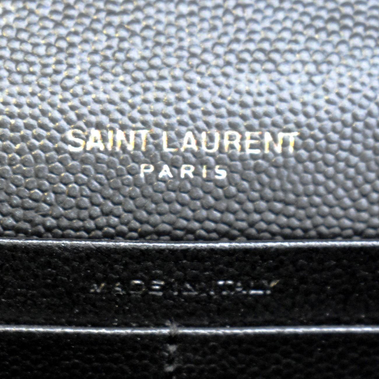 YVES SAINT LAURENT Cassandre Matelasse Chain Wallet Crossbody Bag Black