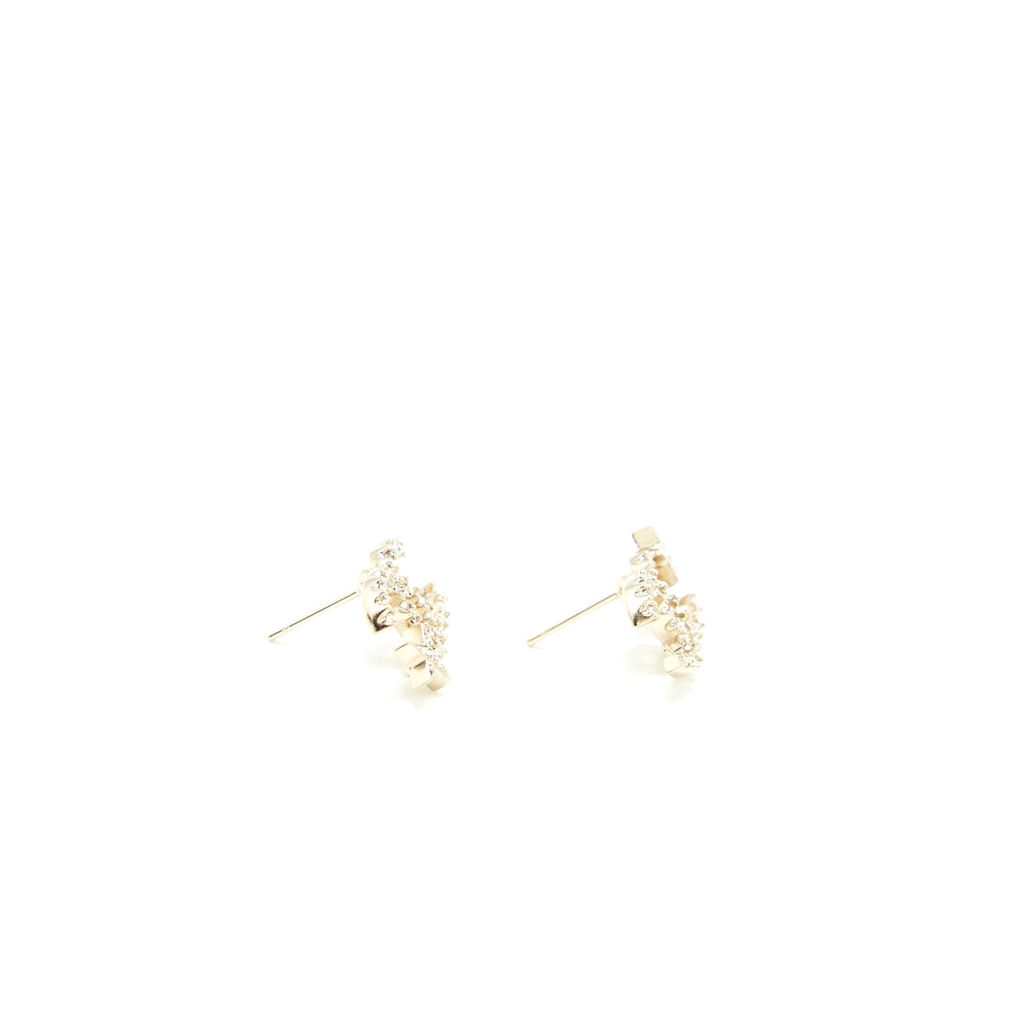 Chanel CC Logo And Star Earrings Silver Tone