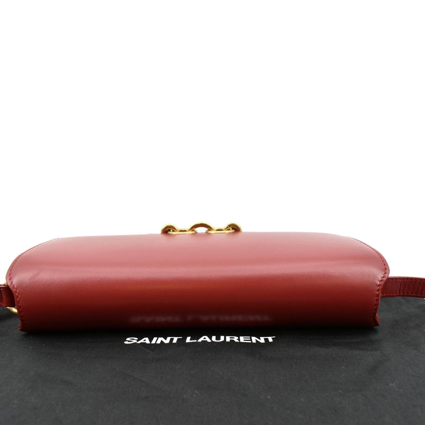 YVES SAINT LAURENT Le Maillon Smooth Leather Shoulder Bag Red