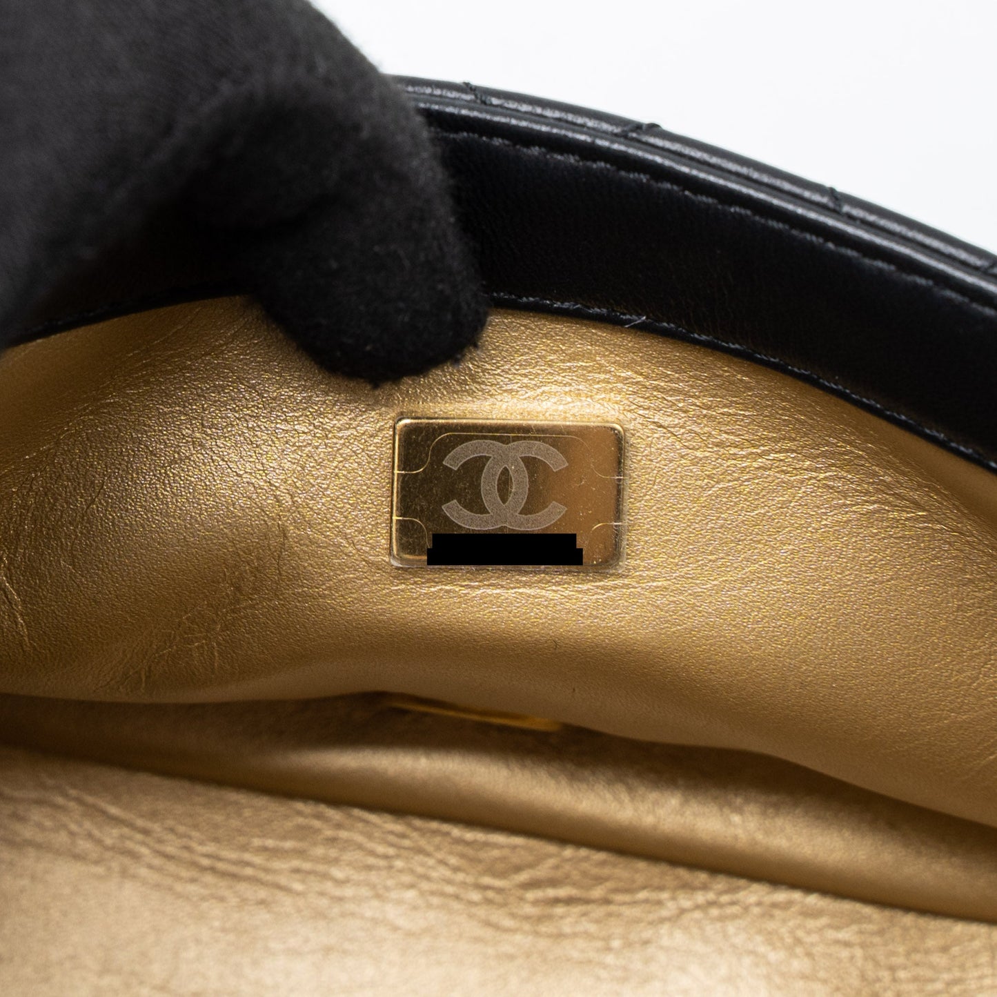 Chanel Pearl Crush Mini Square Flap Bag Lambskin Black Brushed (Microchip)
