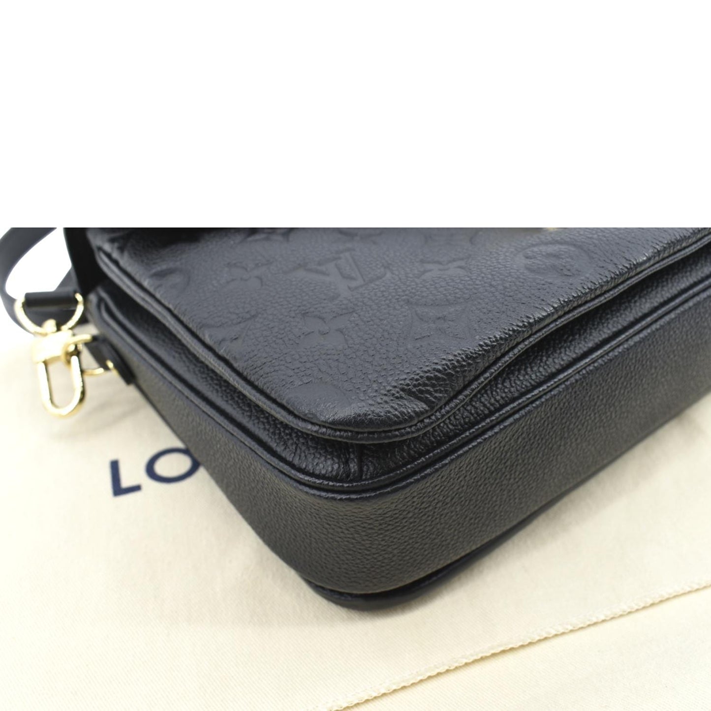LOUIS VUITTON Metis Pochette Empreinte Leather Crossbody Bag Black