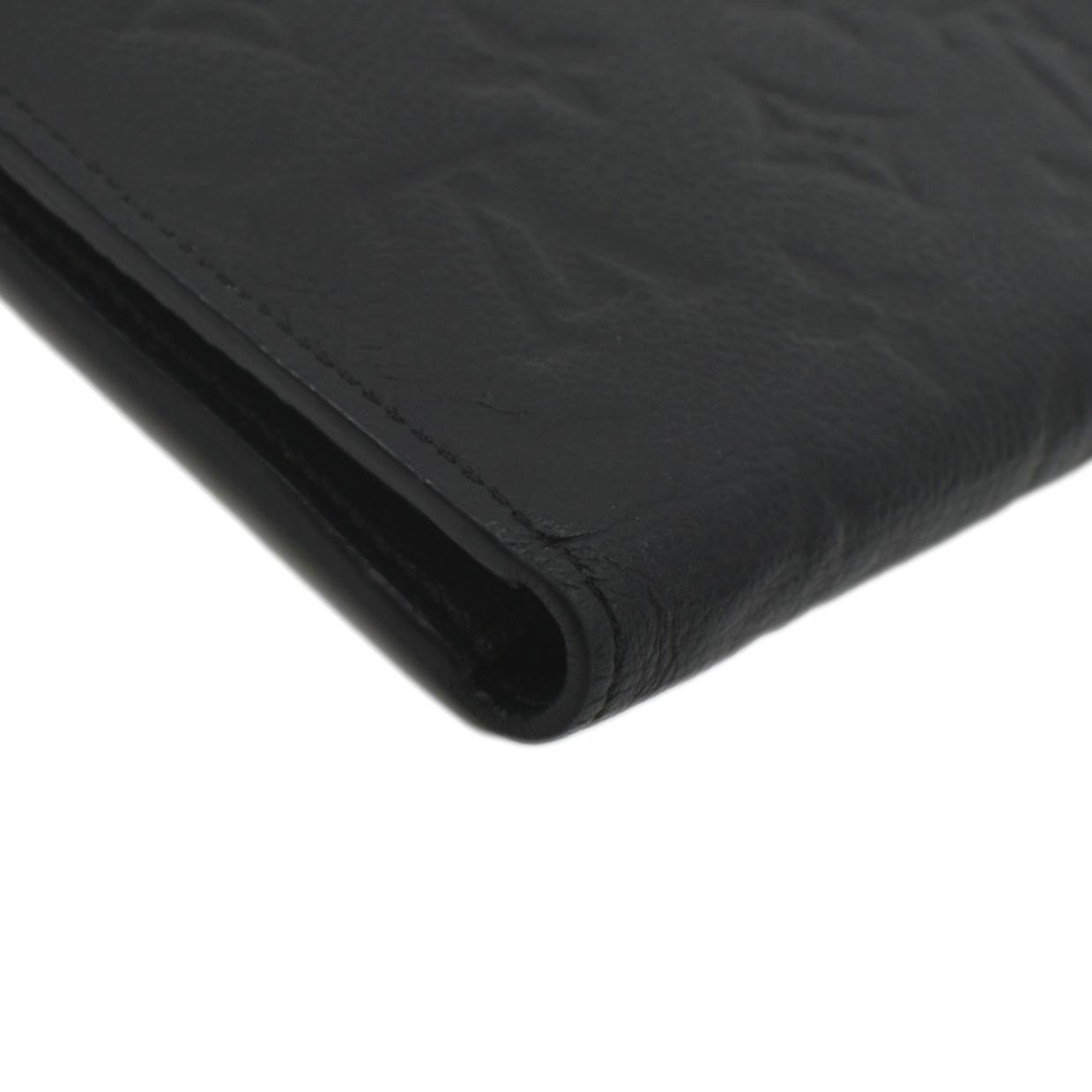 LOUIS VUITTON Adele Monogram Empreinte Leather Wallet Black