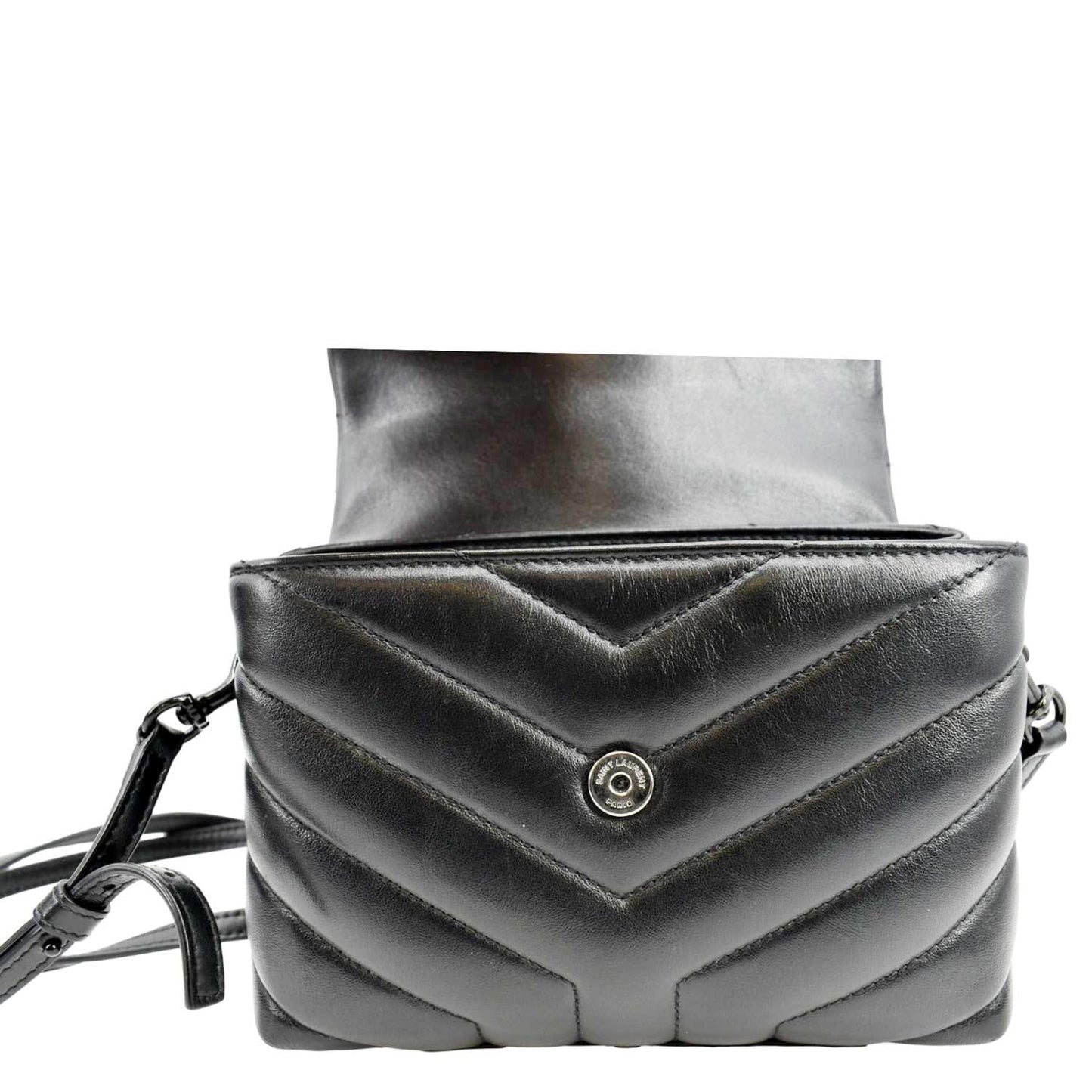 YVES SAINT LAURENT Loulou Toy Matelasse Leather Crossbody Bag Black