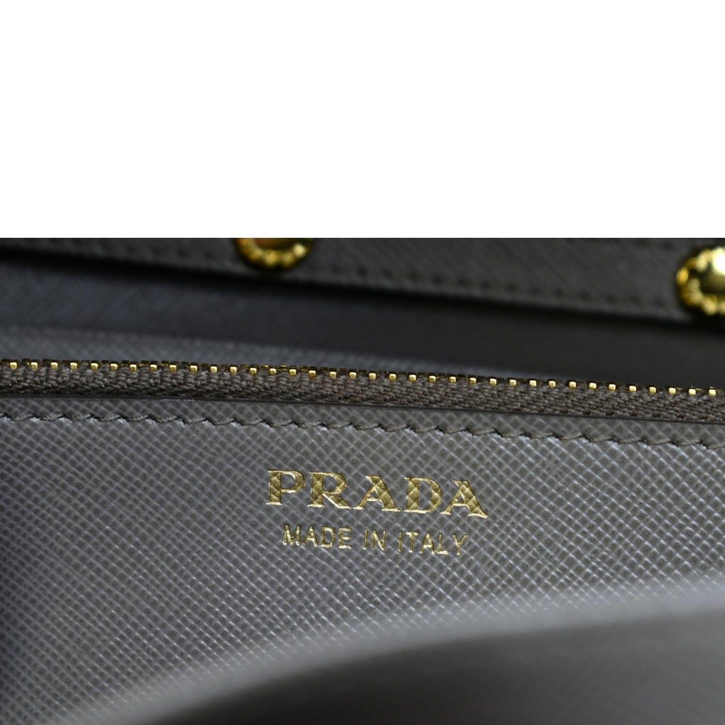 PRADA Saffiano Leather Wallet on Chain Clutch Crossbody Bag Argilla 1mt290