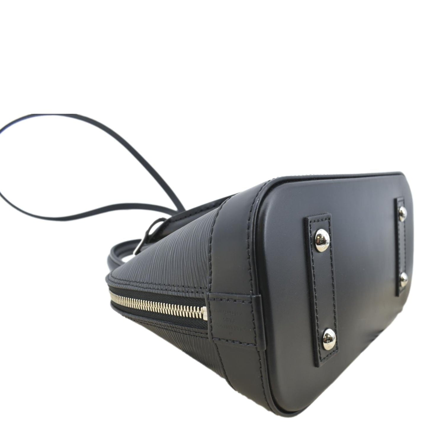 LOUIS VUITTON Alma BB Epi Leather Satchel Crossbody Bag Black