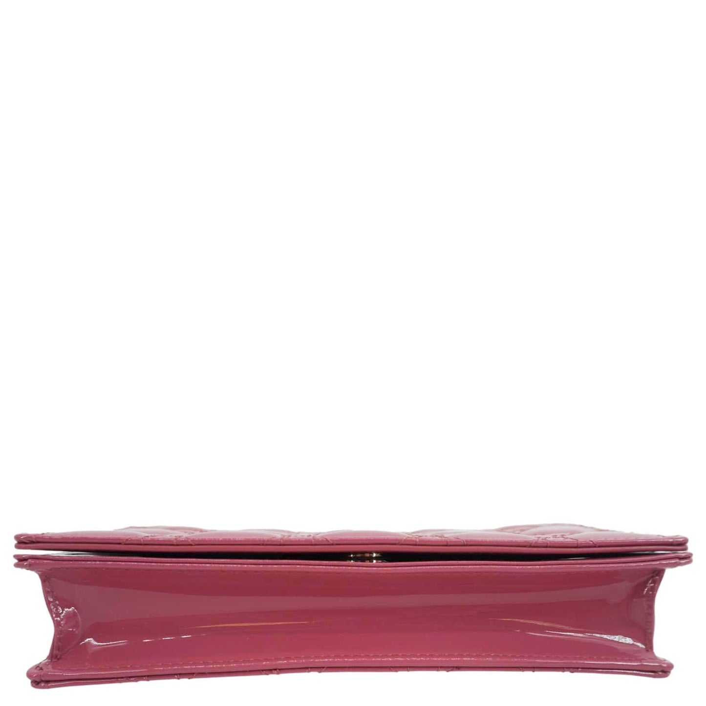 CHRISTIAN DIOR Lady Dior Patent Cannage Leather Chain Pouch Bag Pink