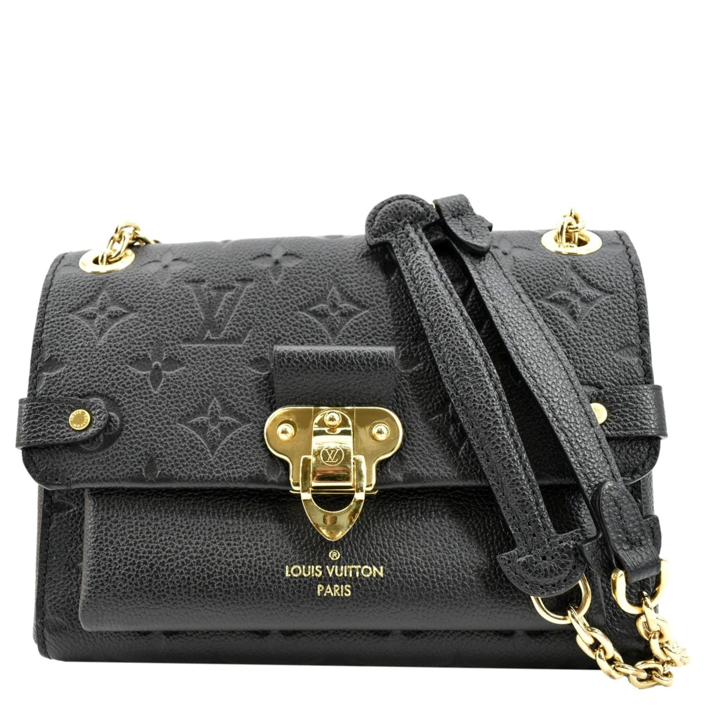 LOUIS VUITTON Vavin BB Monogram Empreinte Leather Shoulder Bag Black