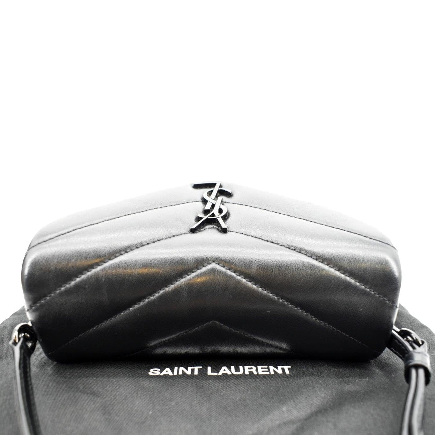 YVES SAINT LAURENT Loulou Toy Matelasse Leather Crossbody Bag Black