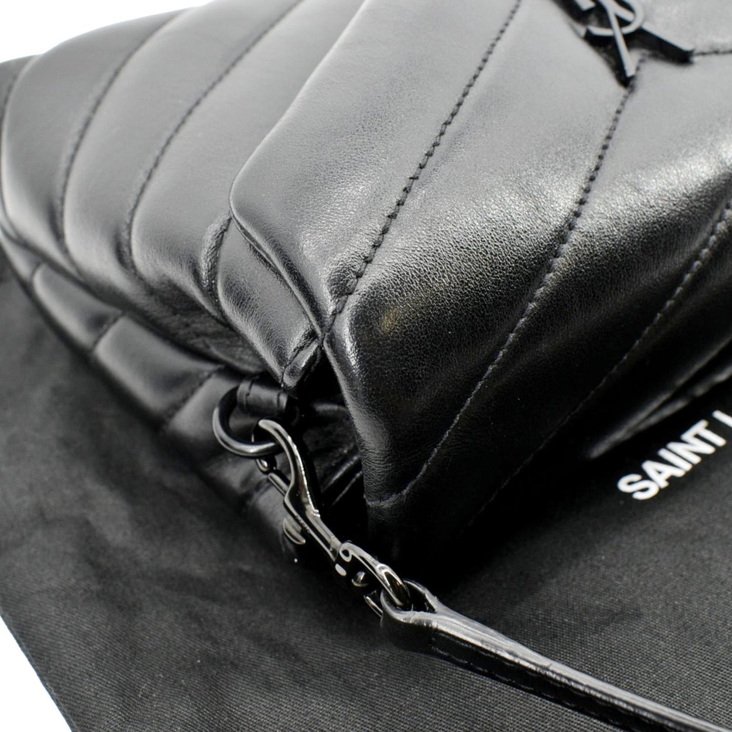 YVES SAINT LAURENT Loulou Toy Matelasse Leather Crossbody Bag Black