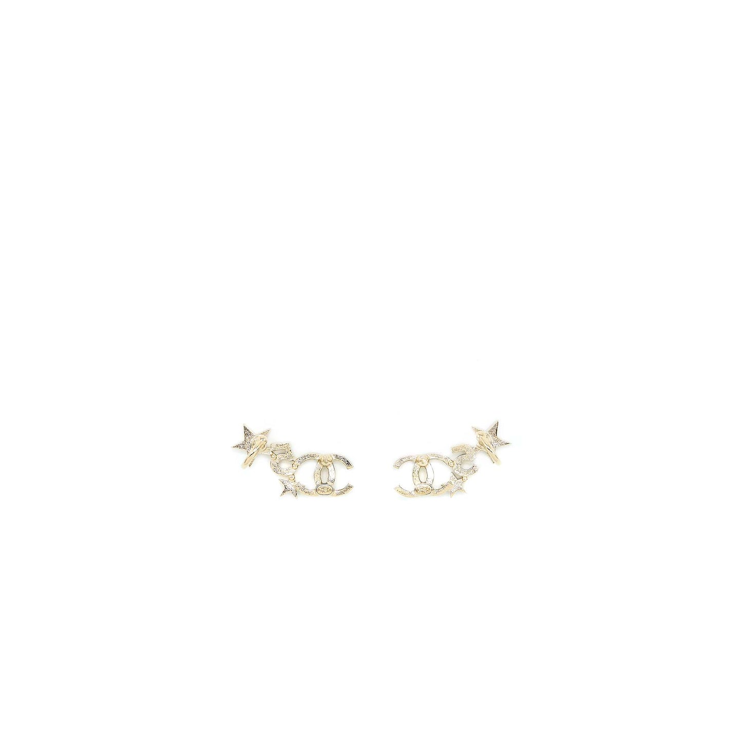 Chanel CC Logo, No 5, And Star Earrings Silver Tone