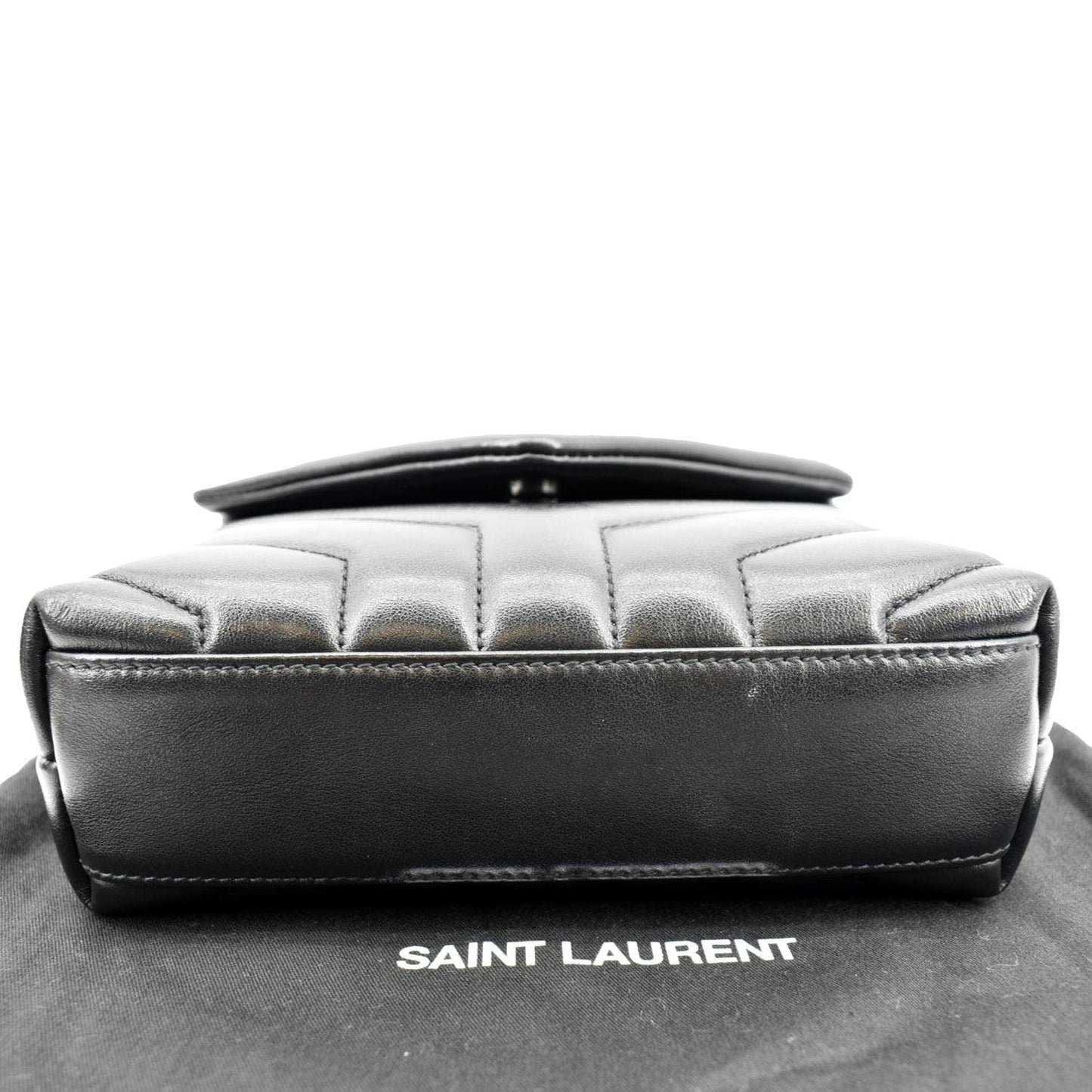 YVES SAINT LAURENT Loulou Toy Matelasse Leather Crossbody Bag Black
