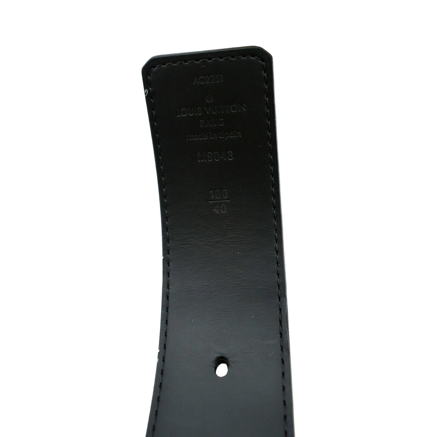 LOUIS VUITTON Monogram Eclipse LV Initials Belt Black Size 100/40
