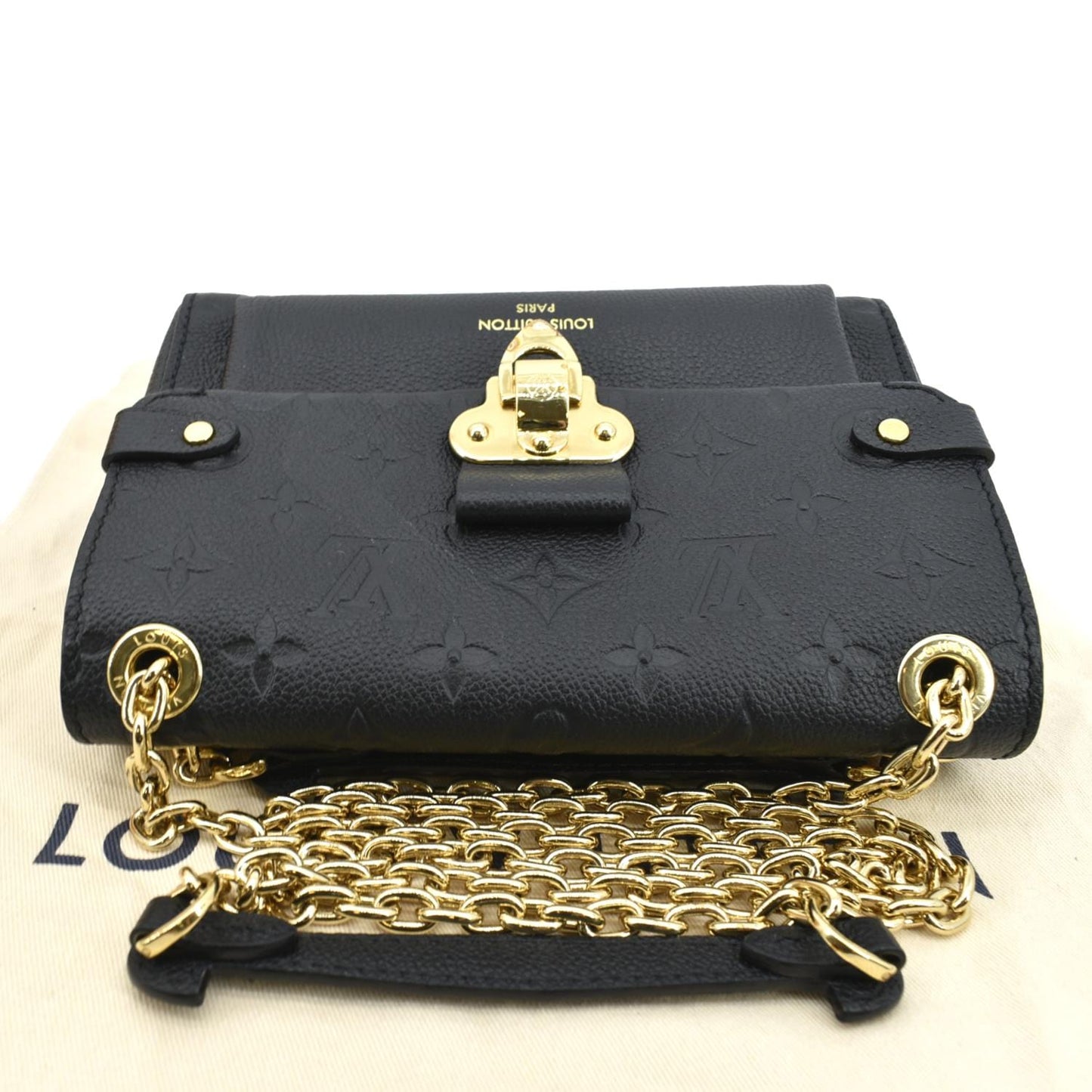 LOUIS VUITTON Vavin BB Monogram Empreinte Leather Shoulder Bag Black