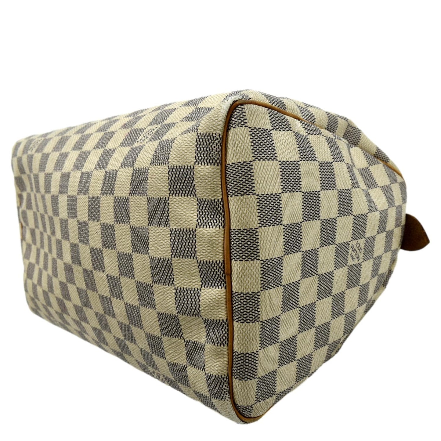 LOUIS VUITTON Speedy 30 Damier Azur Satchel Bag White