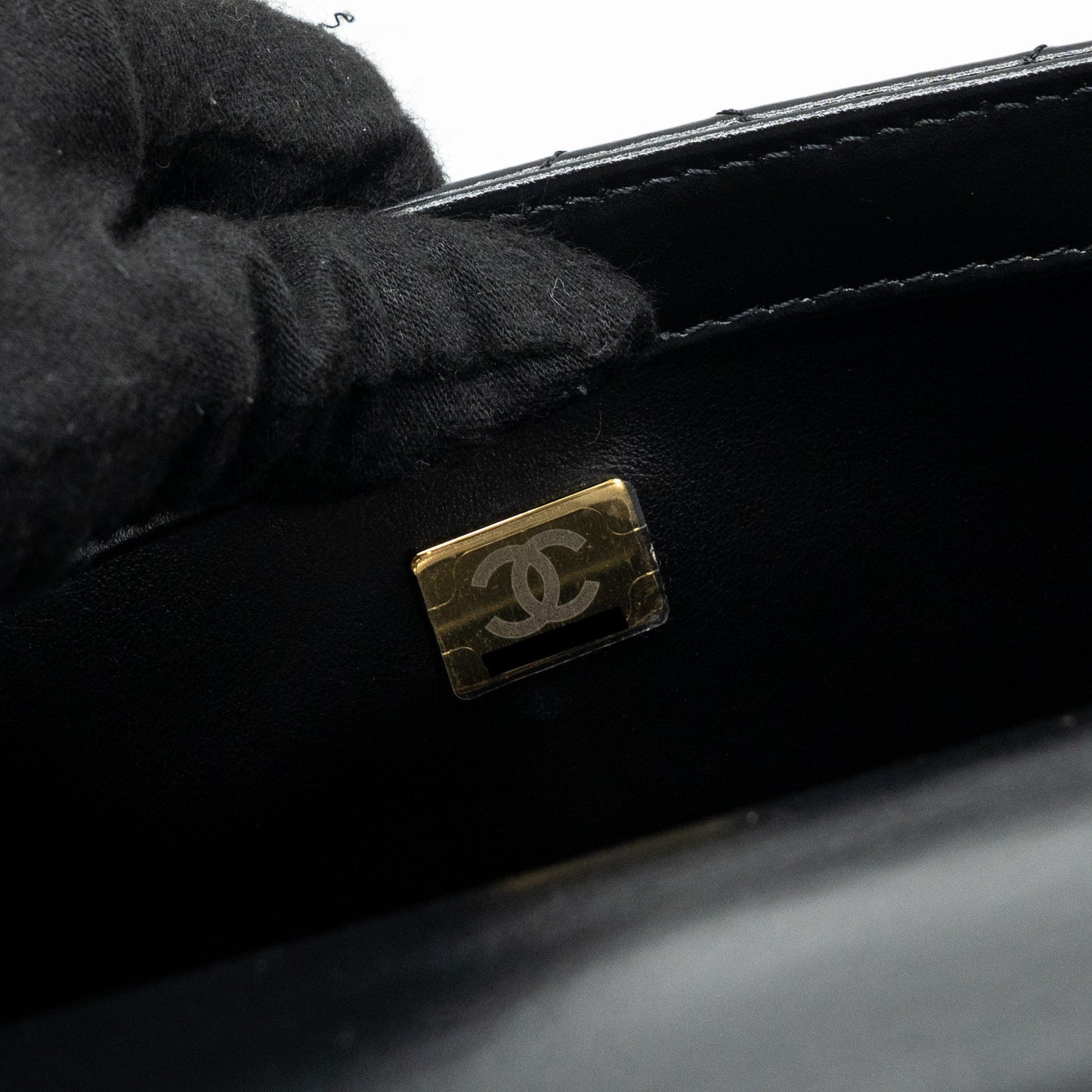 Chanel 24c Gold Crush Mini Flap Bag Calfskin Black (Microchip)