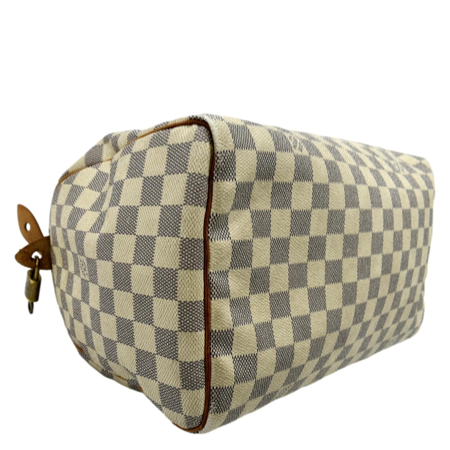 LOUIS VUITTON Speedy 30 Damier Azur Satchel Bag White