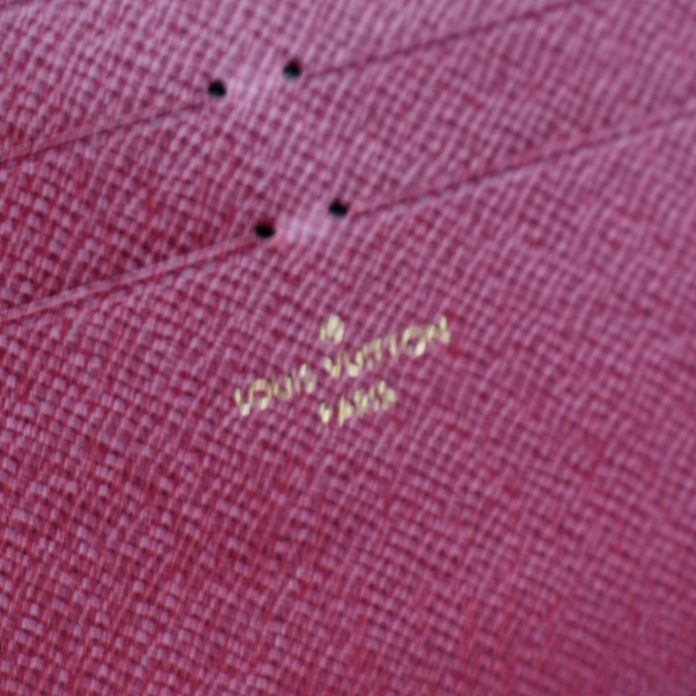 LOUIS VUITTON Insert Pouch Leather Card Holder Red