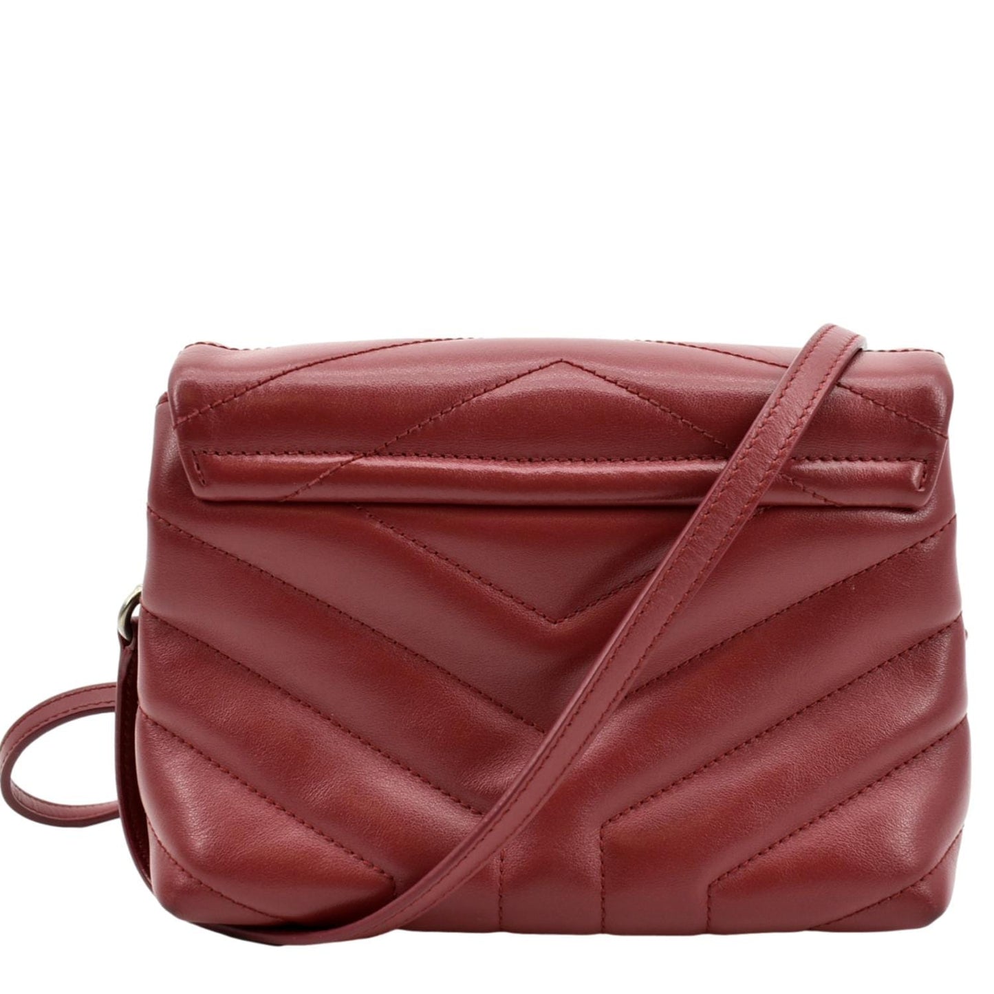 YVES SAINT LAURENT Loulou Toy Matelasse Leather Crossbody Bag Red