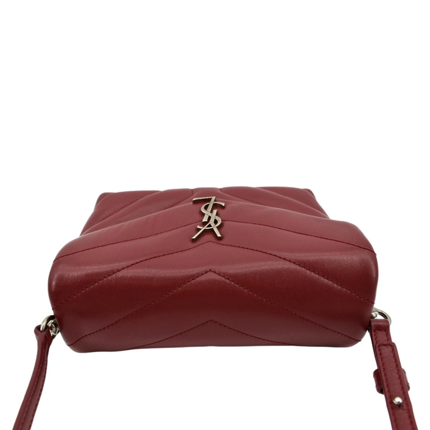 YVES SAINT LAURENT Loulou Toy Matelasse Leather Crossbody Bag Red