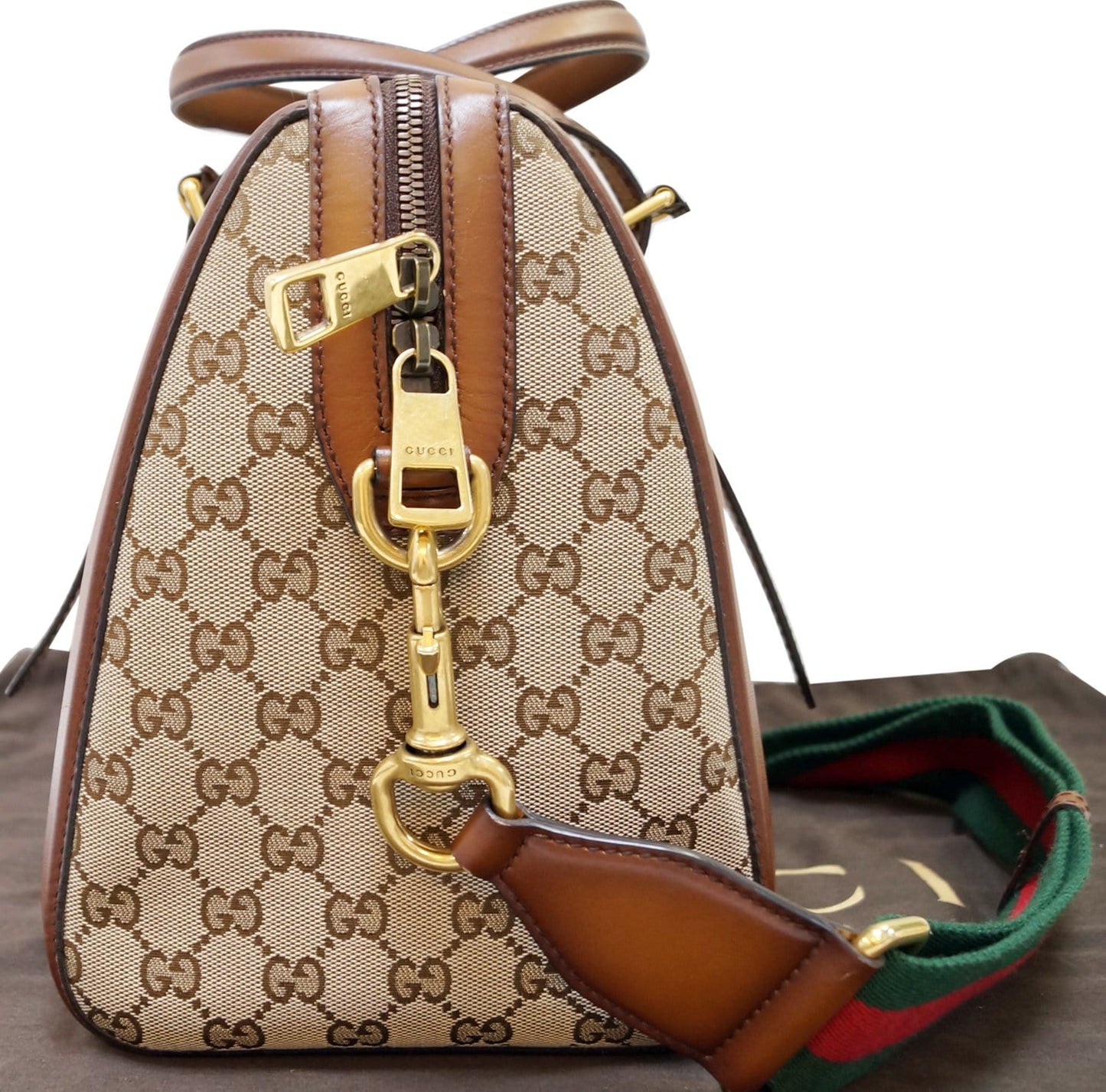 GUCCI Lady Web Original GG Canvas Boston Bag 381044