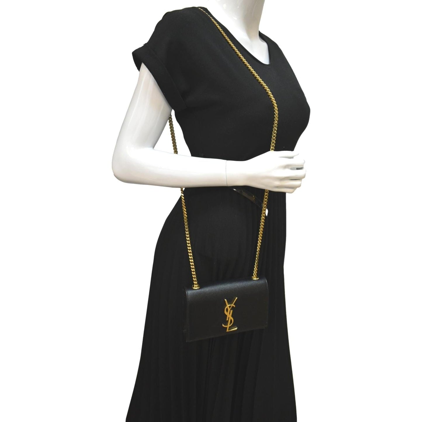 YVES SAINT LAURENT Kate Leather Shoulder Bag Black