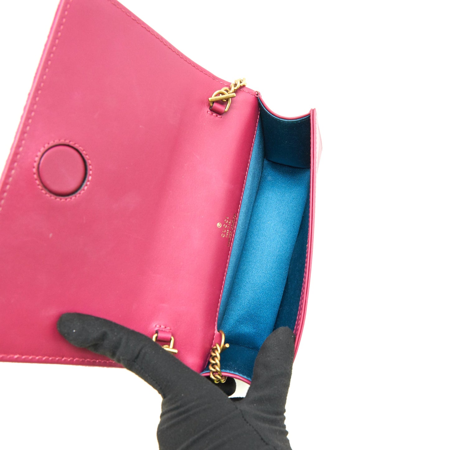 Gucci Velvet Wallet with chain pink limited edition
