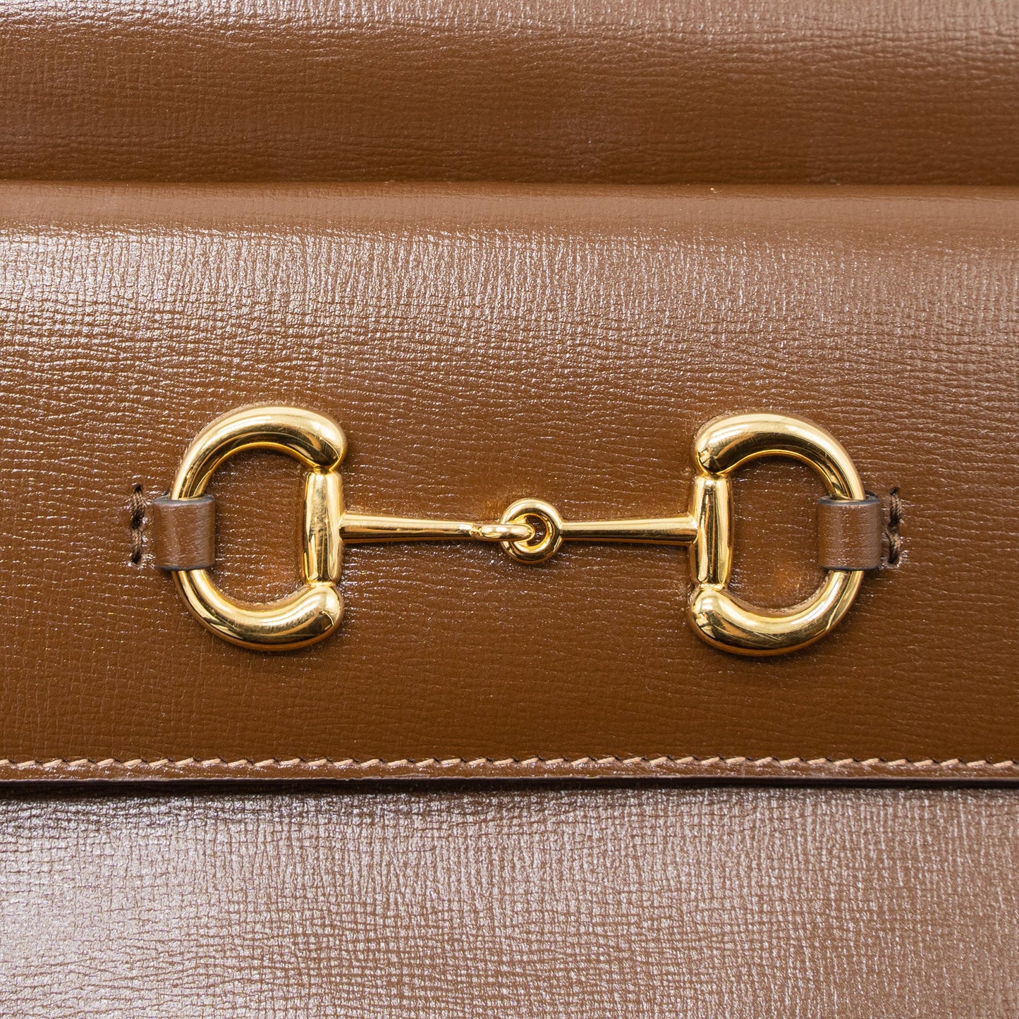 Gucci Horsebit Shoulder Bag Calfskin Brown