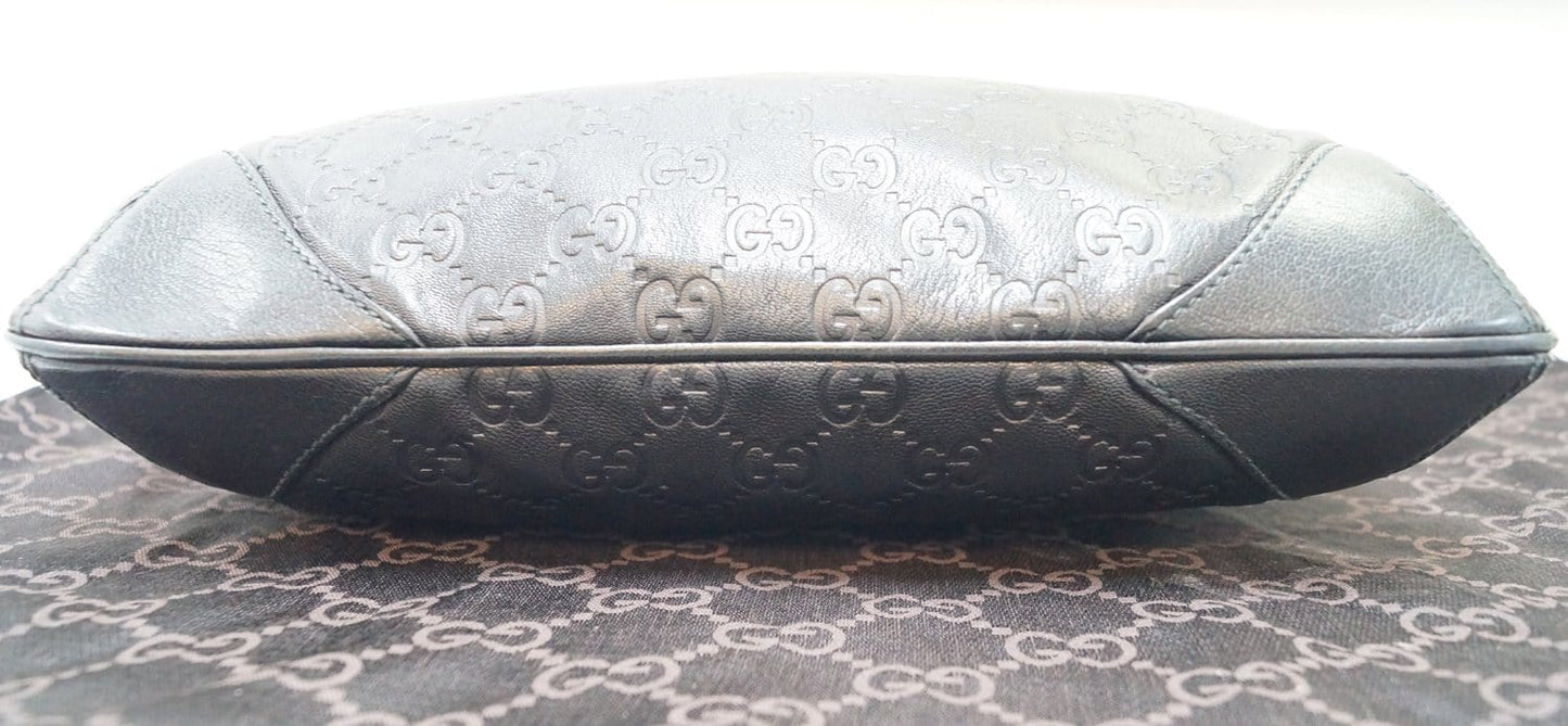 GUCCI GG Guccissima Leather Black Shoulder Bag 248272