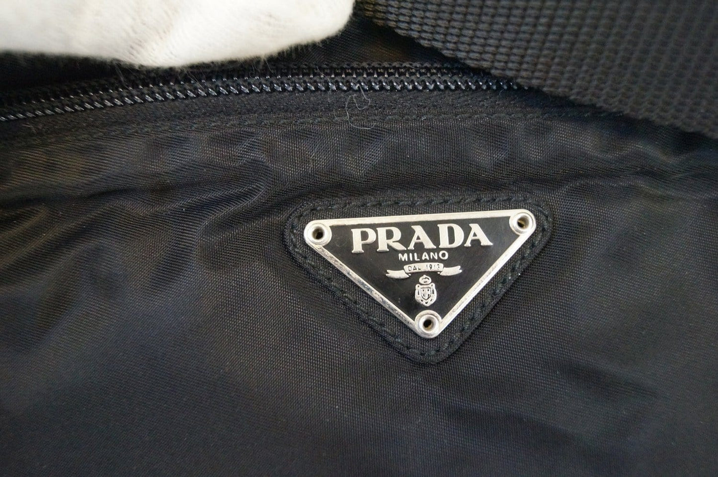 Prada Nylon Black Tote Shoulder Bag Vintage