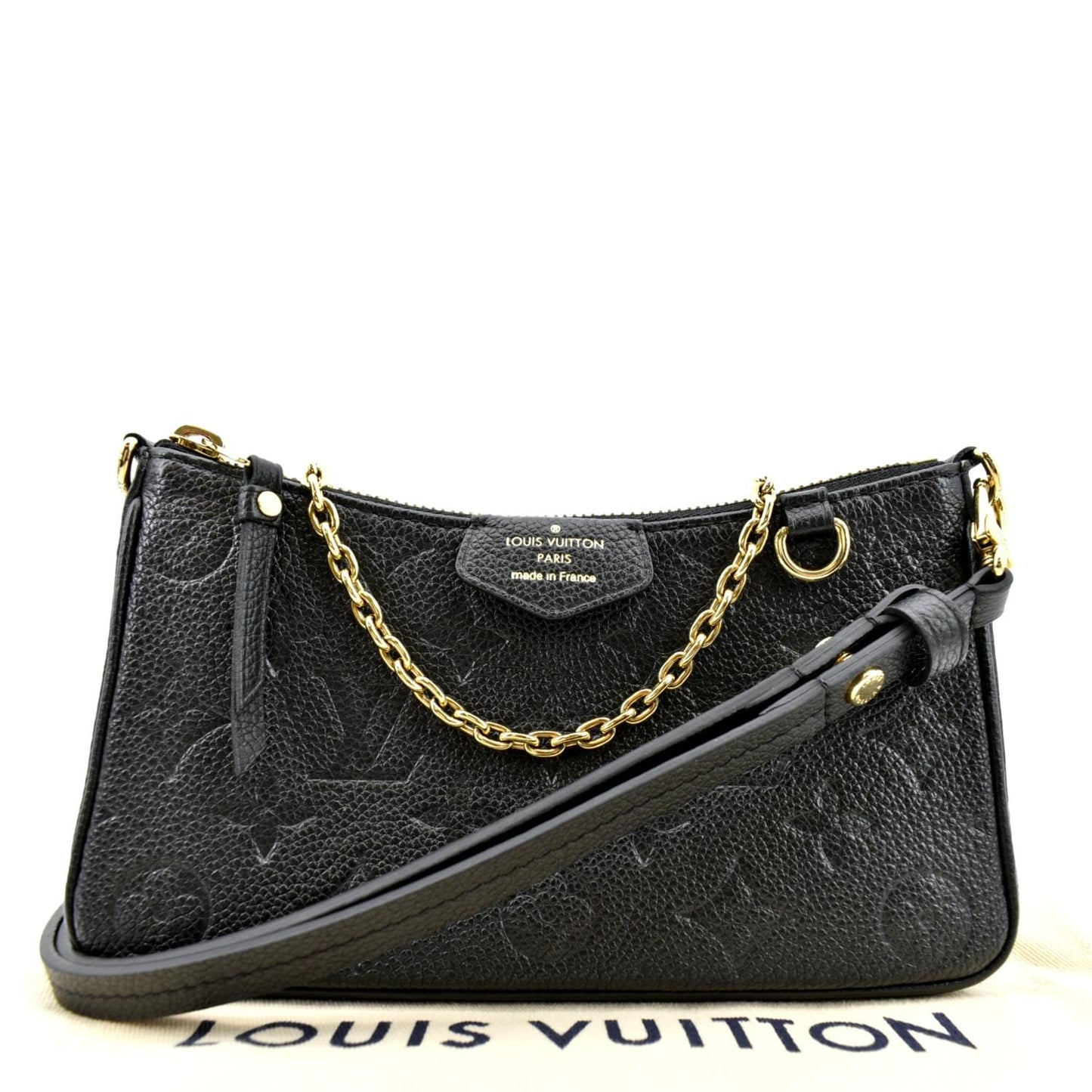LOUIS VUITTON Easy Pouch on Strap Monogram Empreinte Shoulder Bag Black