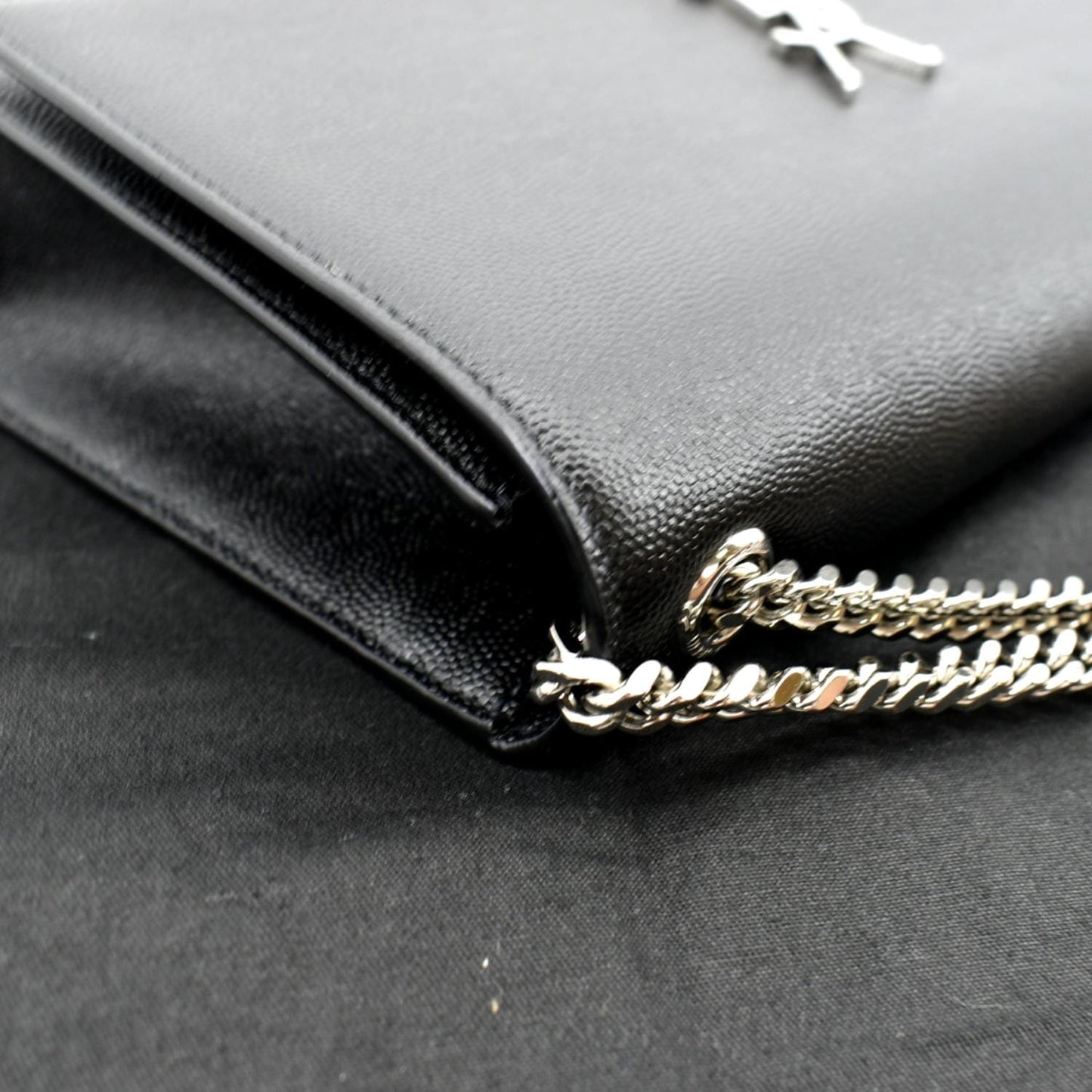 YVES SAINT LAURENT Kate Medium Grain De Poudre Leather Crossbody Bag Black