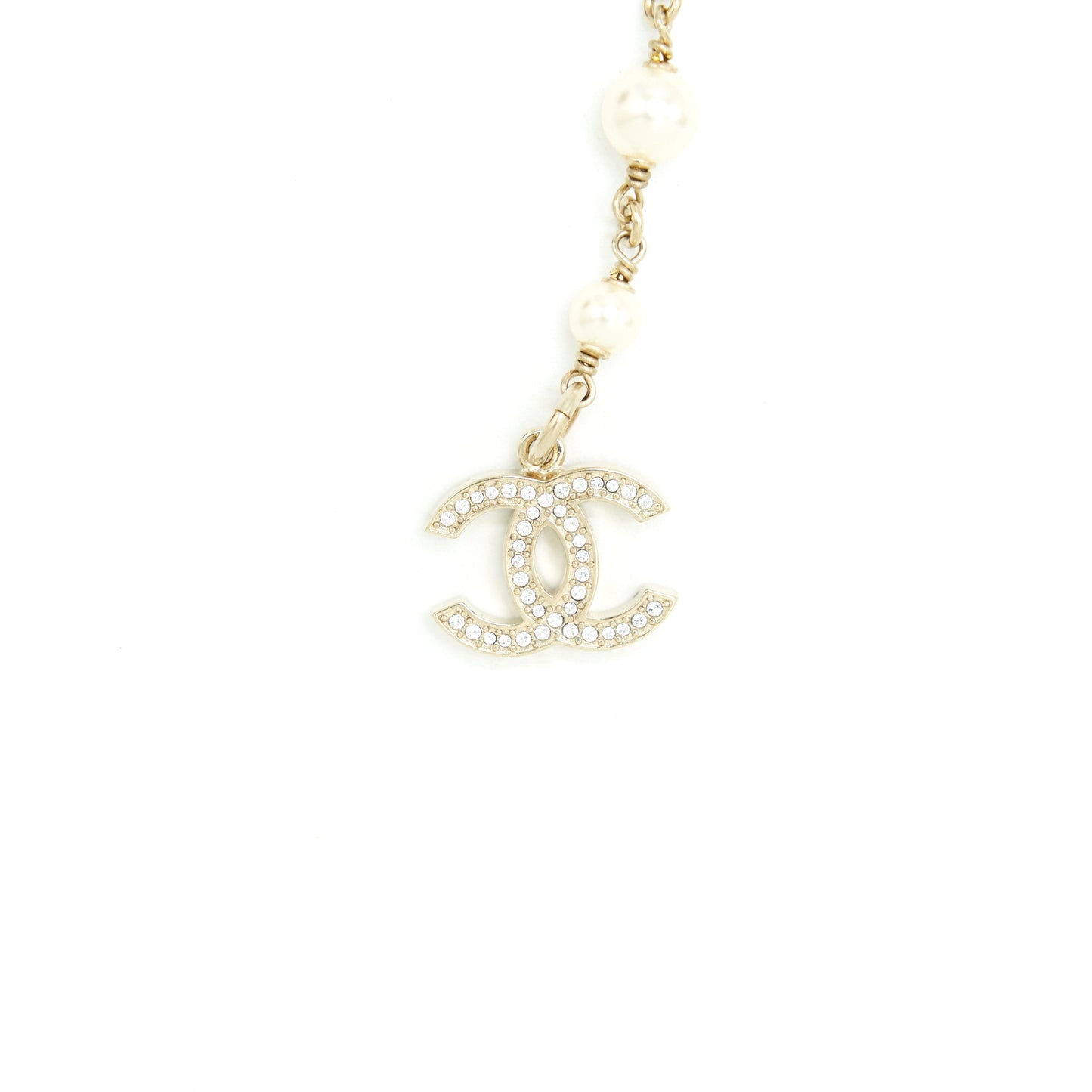 Chanel Pearl Waist Chain Belt 80cm Light Gold Tone