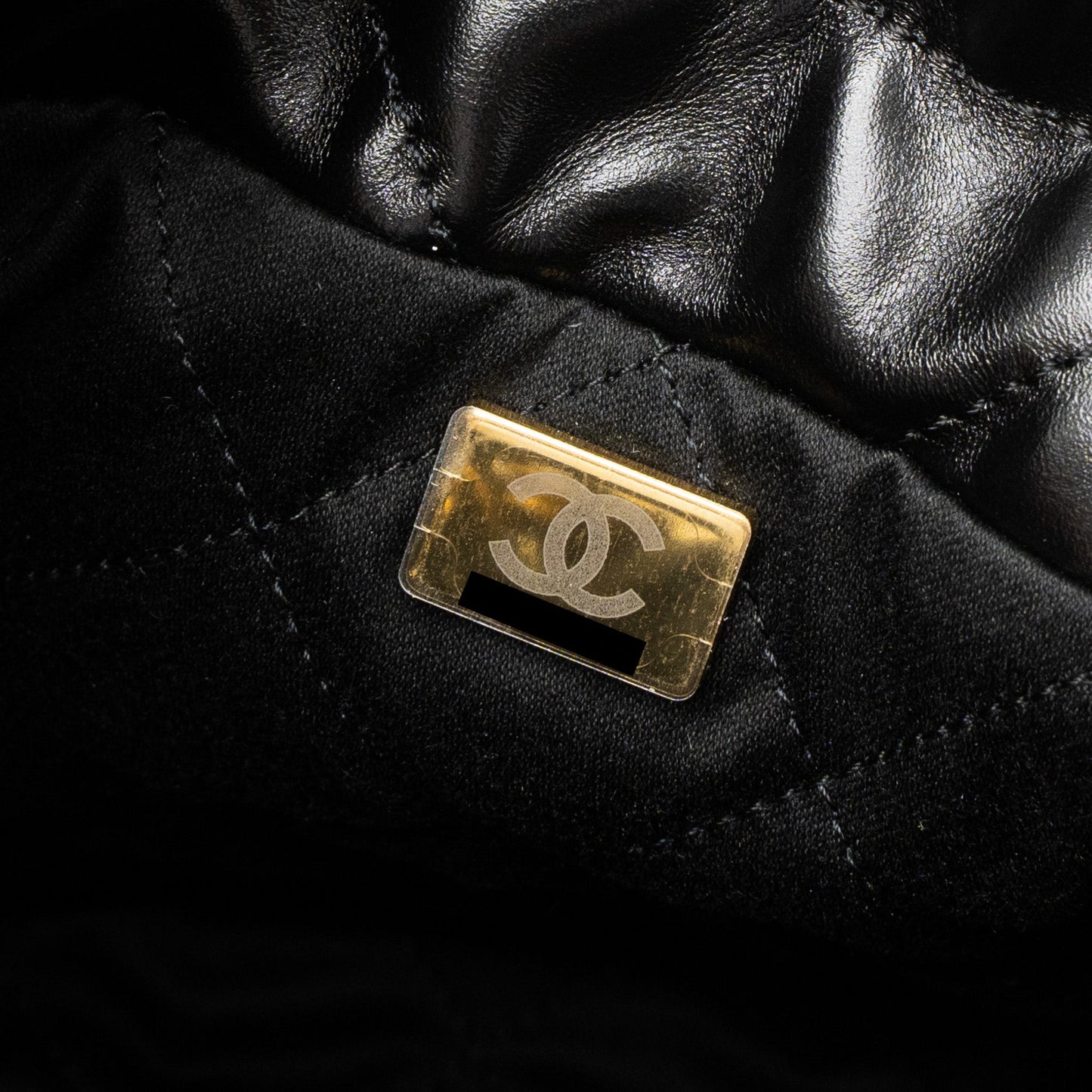 Chanel 23s Mini 22 Bag Shiny Calfskin Black Brushed (Microchip)