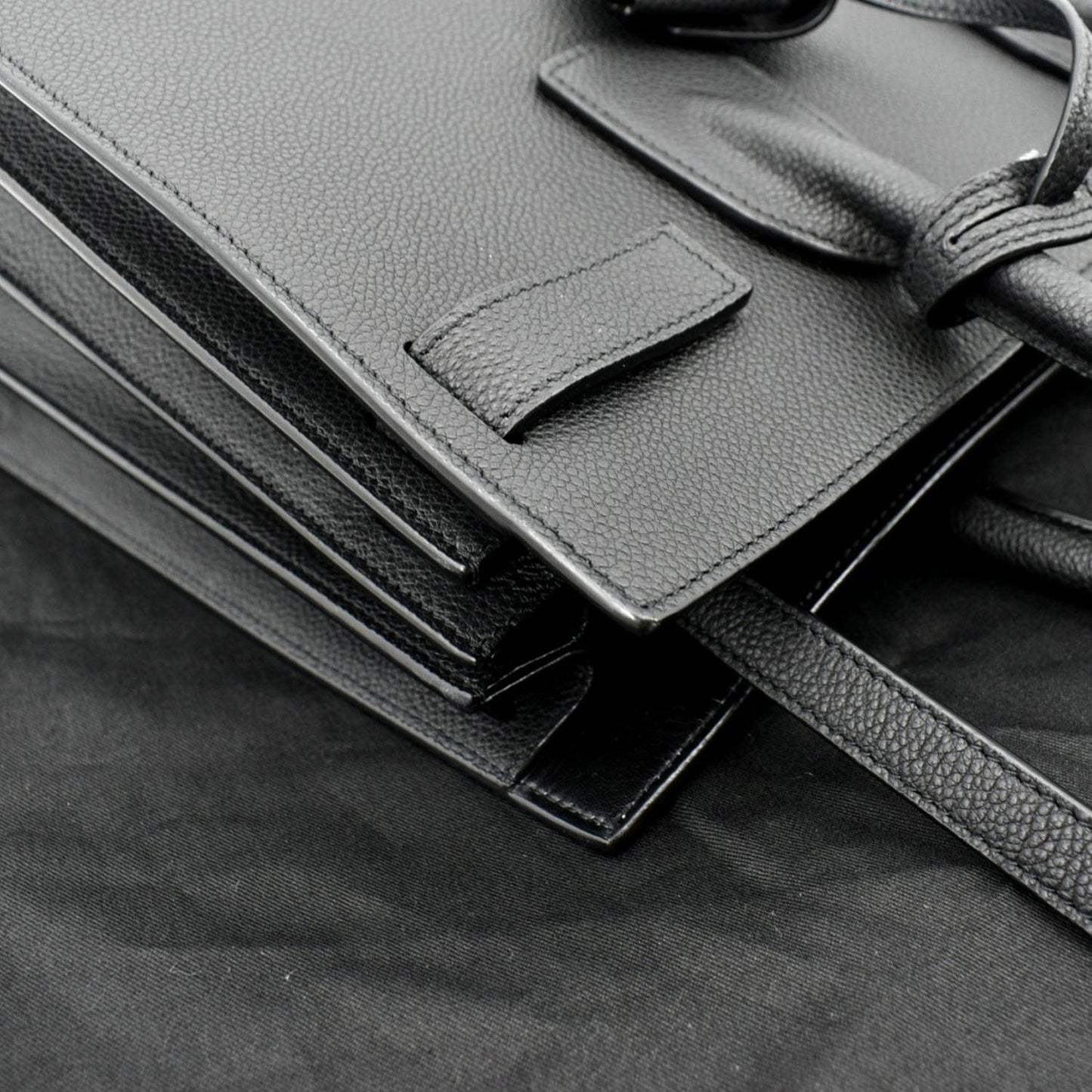 YVES SAINT LAURENT Sac de Jour Leather Satchel Shoulder Bag Black