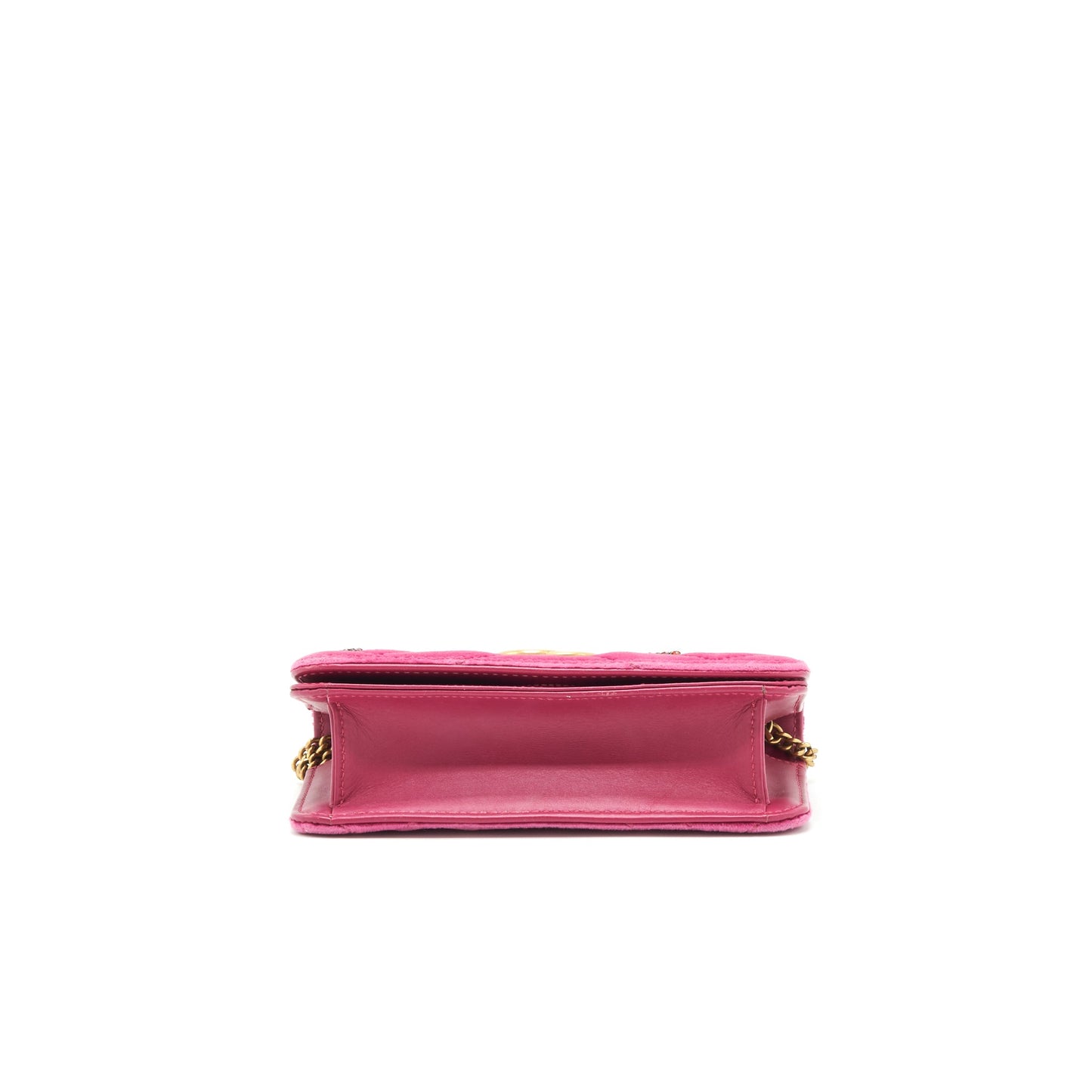 Gucci Velvet Wallet with chain pink limited edition