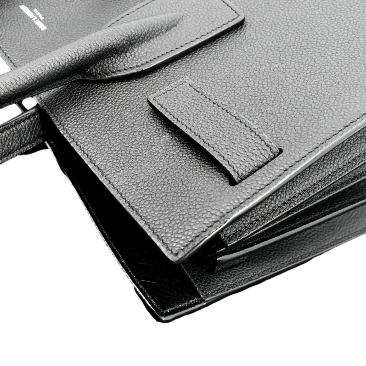 YVES SAINT LAURENT Sac de Jour Leather Satchel Shoulder Bag Black