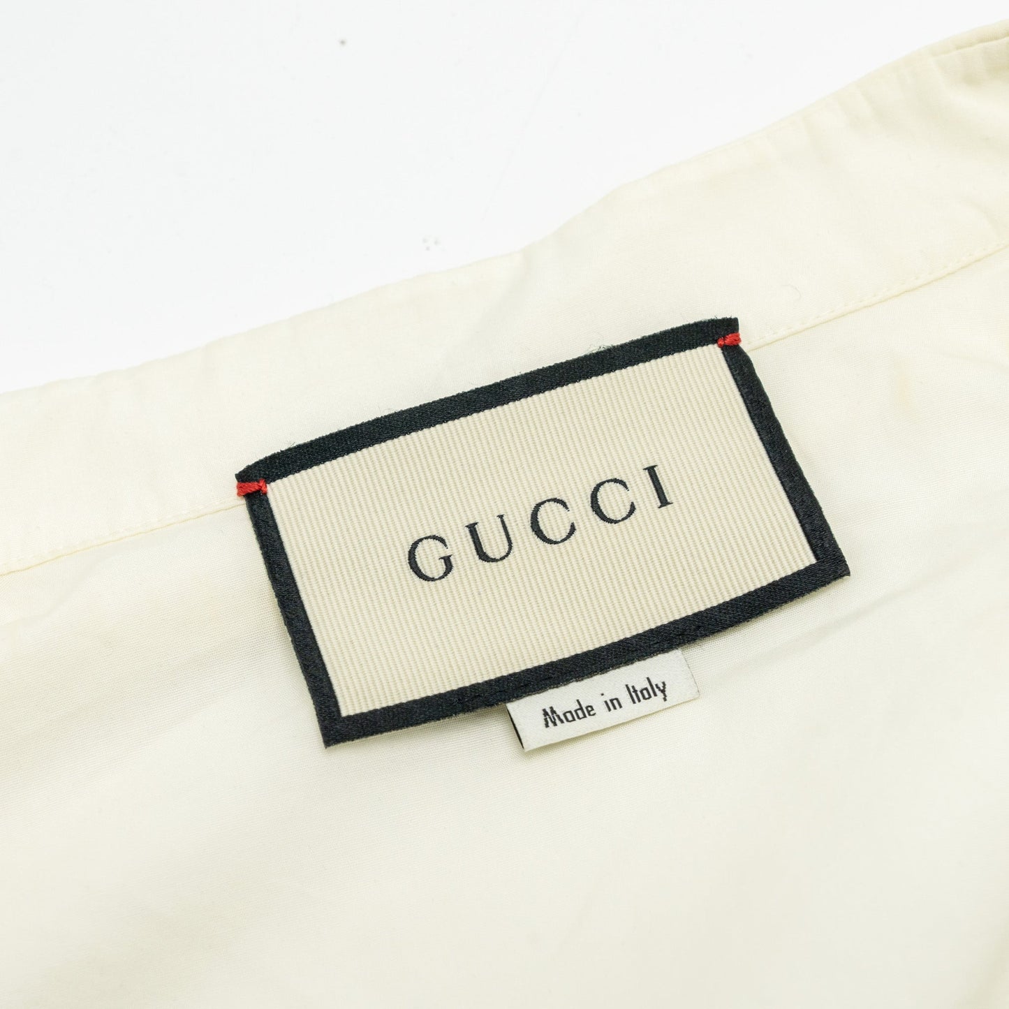 Gucci size 38 detailed ribbon shirt cream multicolour