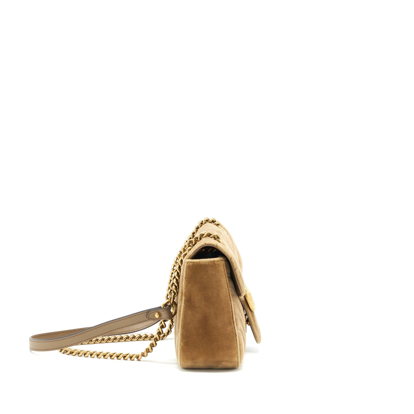 Gucci Marmont bag velvet gold tan
