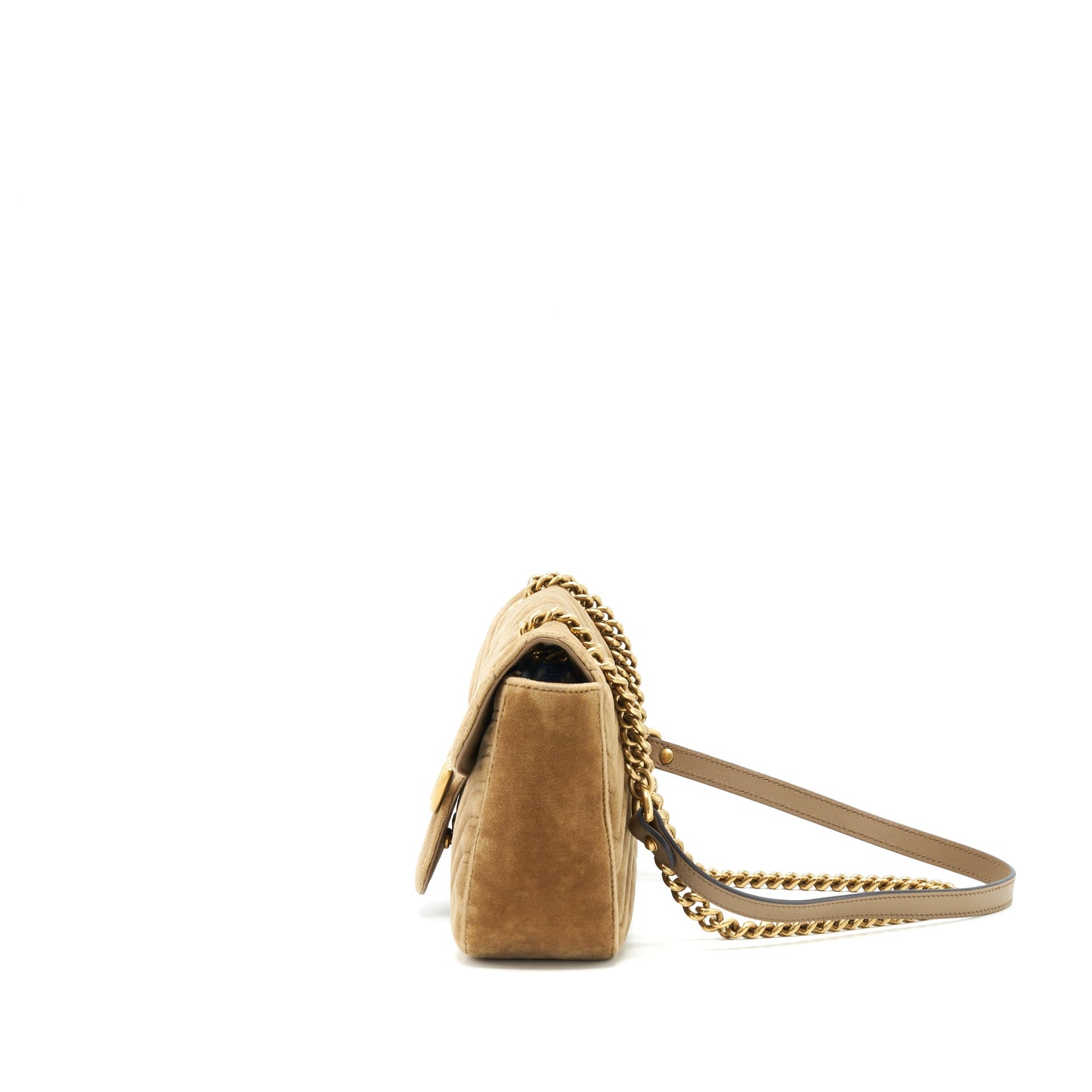 Gucci Marmont bag velvet gold tan