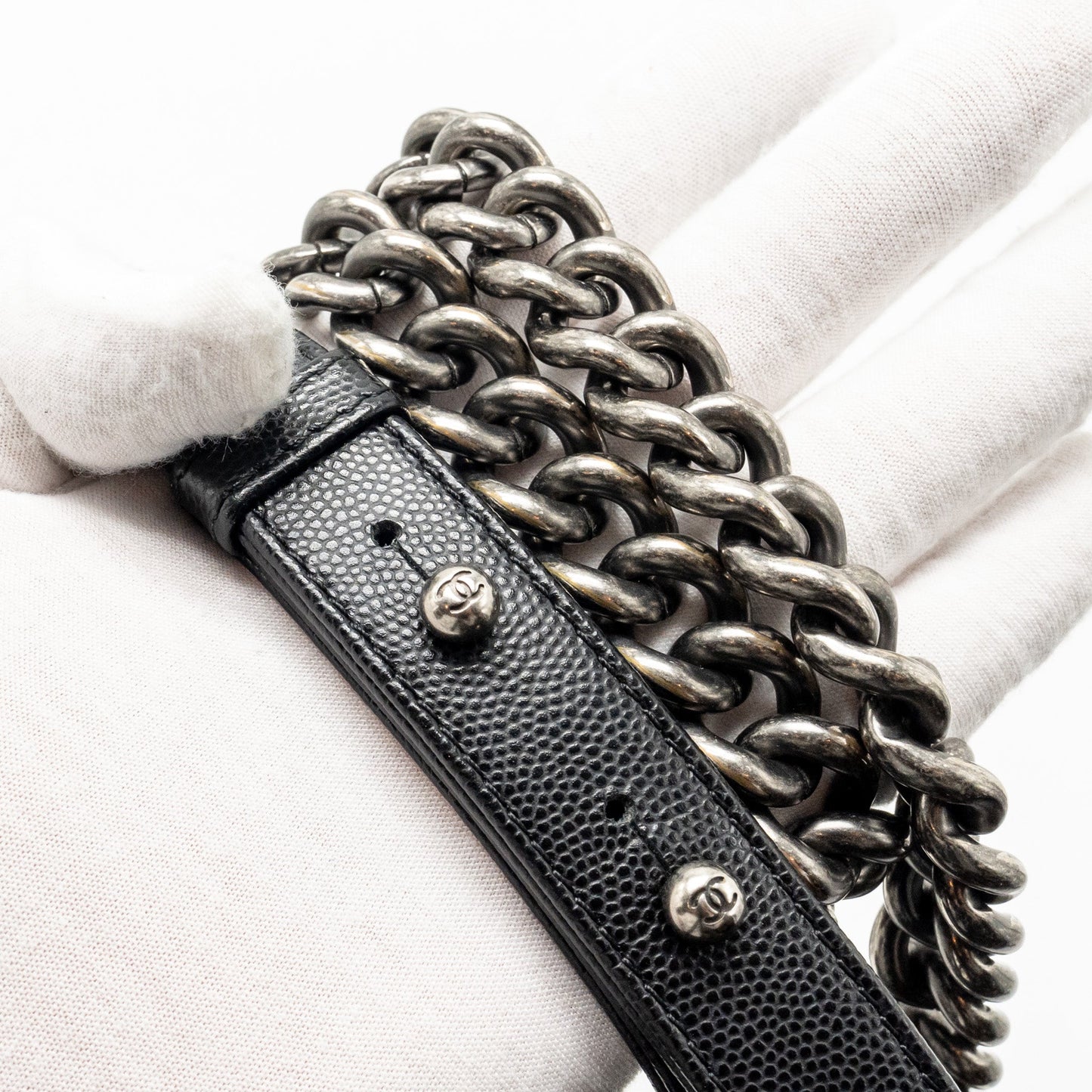 Chanel Medium Boy Bag Caviar Black (Microchip)