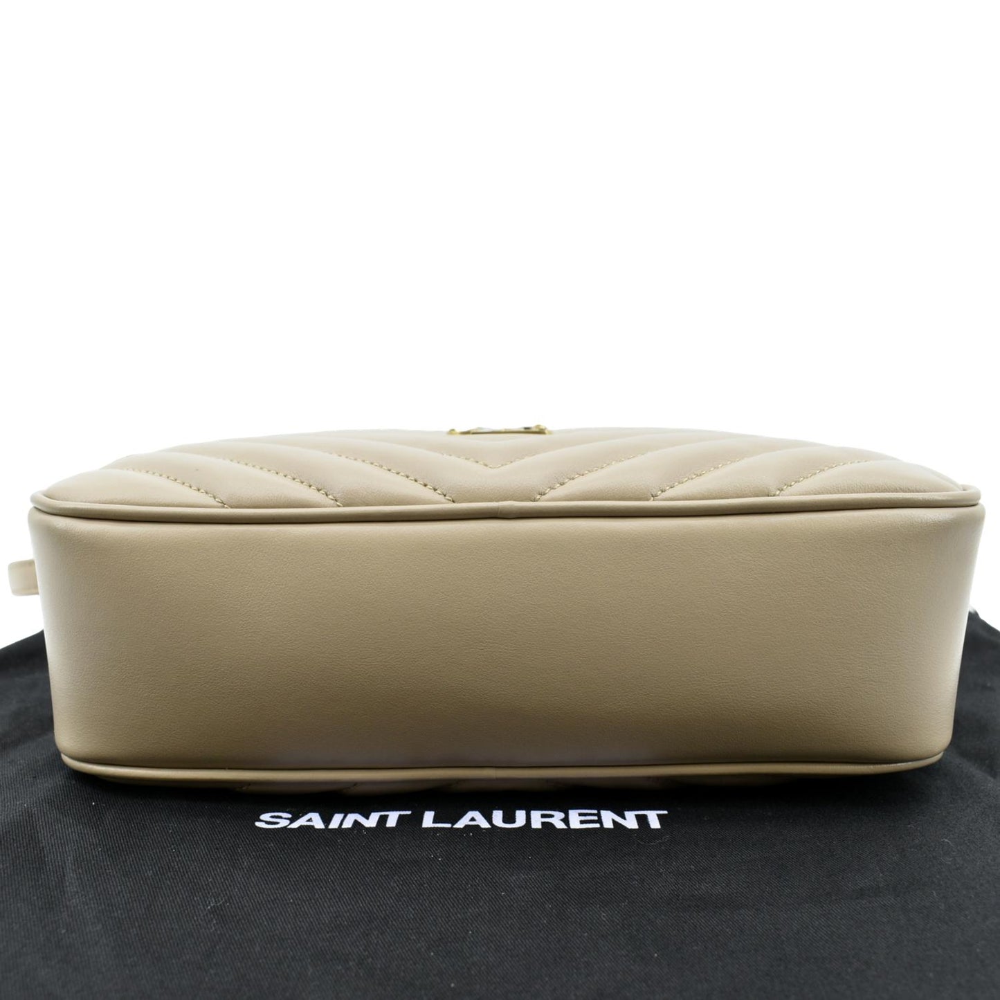 YVES SAINT LAURENT Lou Camera Chevron Leather Crossbody Bag Creme