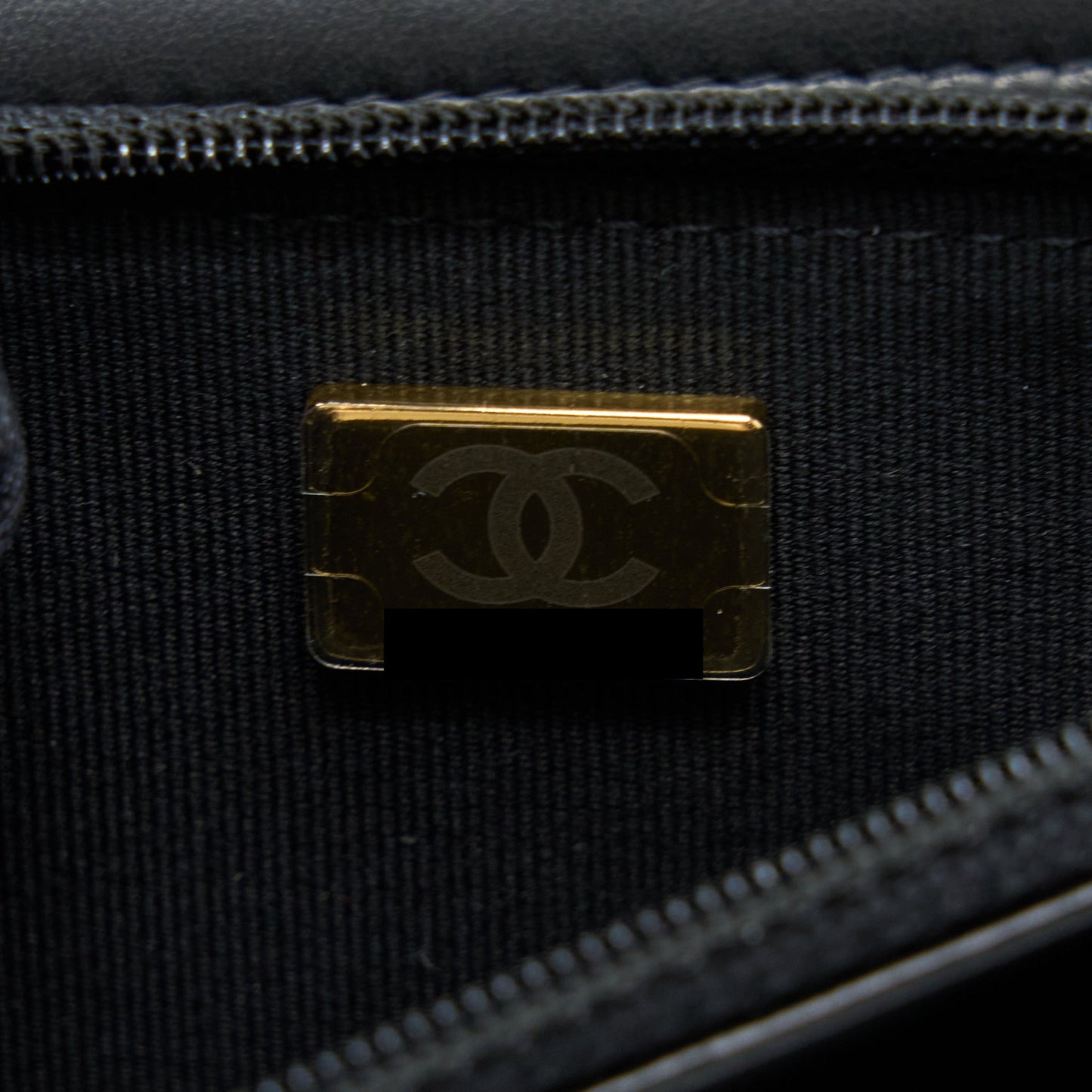 Chanel 22K Gold Pillar Wallet On Chain Lambskin Black Brushed (Microchip)