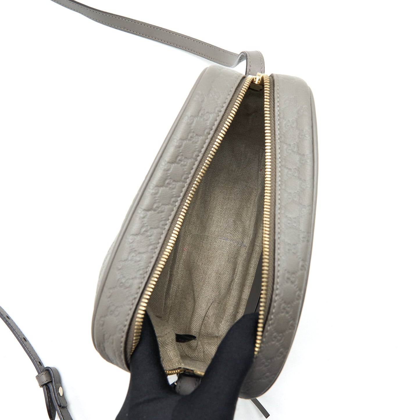 Gucci Guccissima Crossbody Bag Grey L
